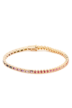 Rivière Baguette Bracelet, 18k Yellow Gold & Mixed Precious Stones