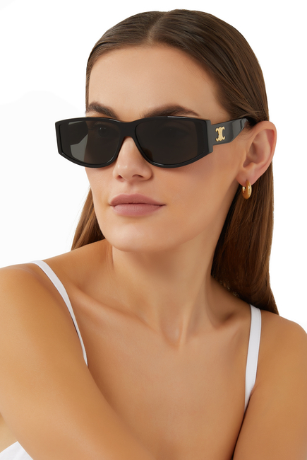 نظارات شمسية أحادية اللون مستطيلة