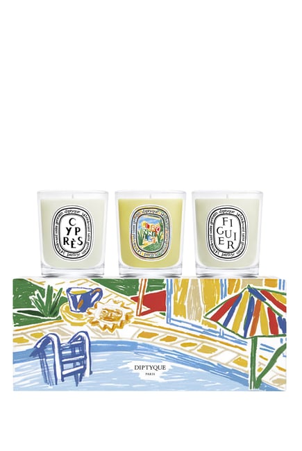 Coffret Cyprès, Figuier, Citron Candles, Set of 3
