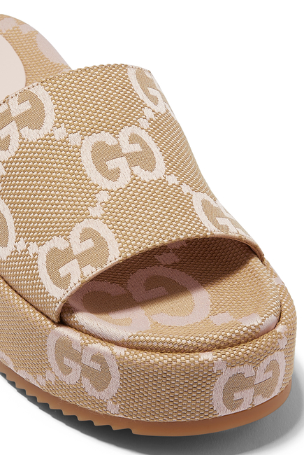 حذاء خفيف بنعل سميك بشعار حرفي GG بحجم كبير