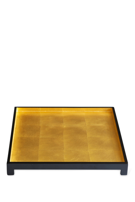 صينية لندن بتصميم مربع من رقائق الذهب