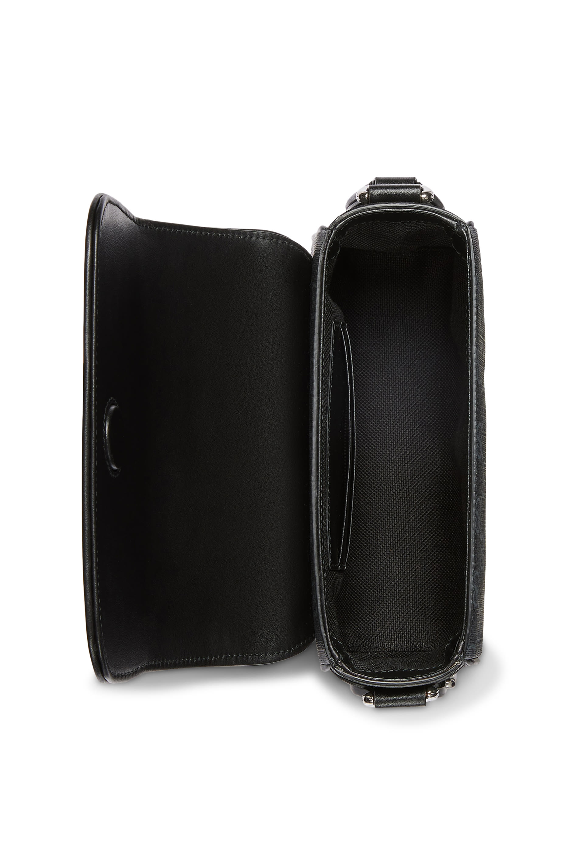 حقيبة كتف صغيرة جدا بنقشة حرفي شعار الماركة