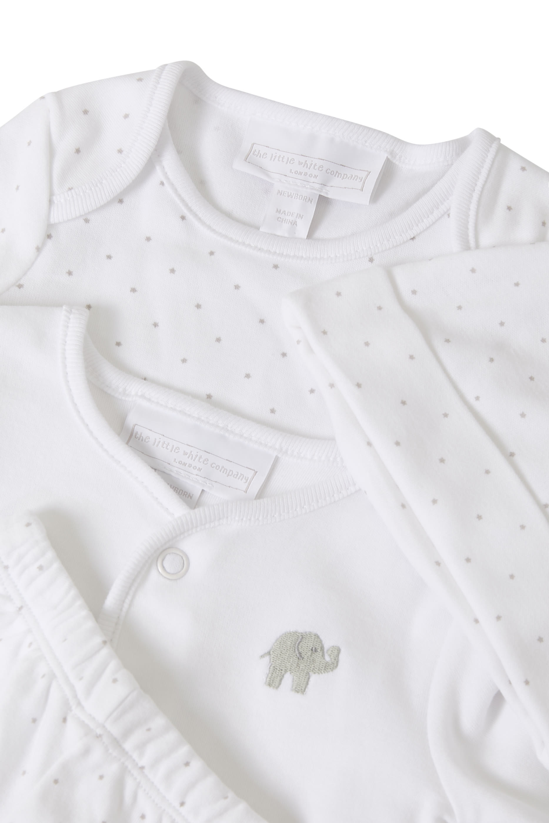 طقم هدية للمواليد الجدد قطن عضوي، 4 قطع