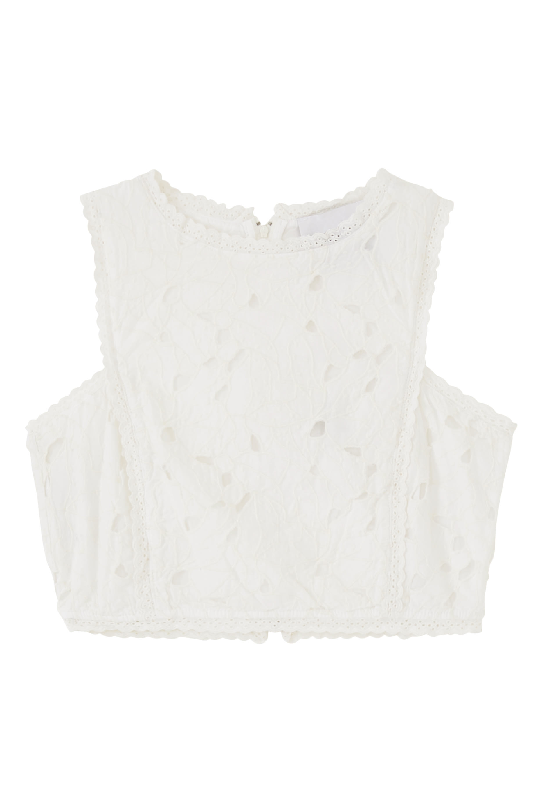 بلوزة قصيرة بتطريزات إنجليزية