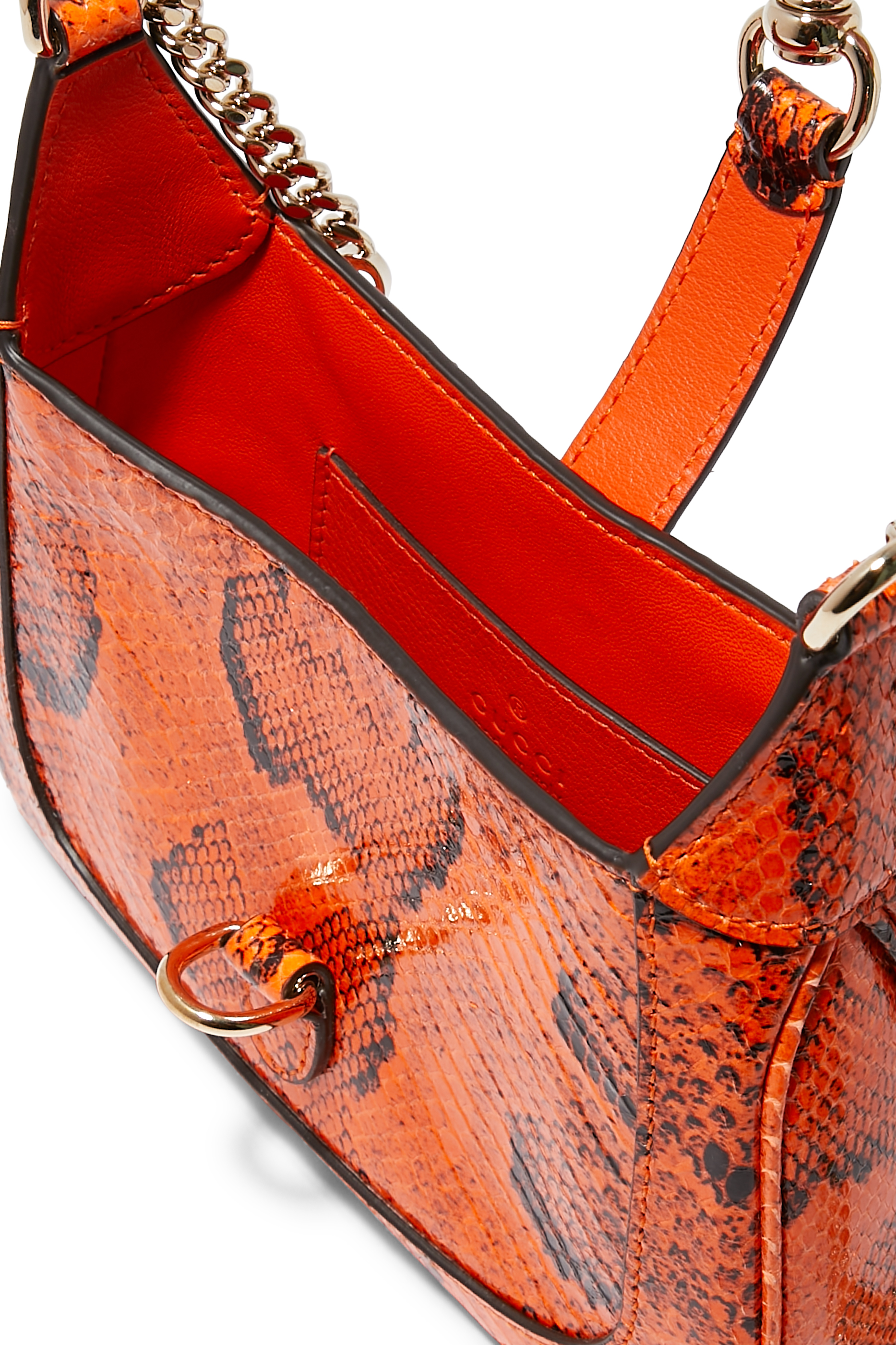 حقيبة جاكي نوت صغيرة جلد بنقشة جلد الثعبان