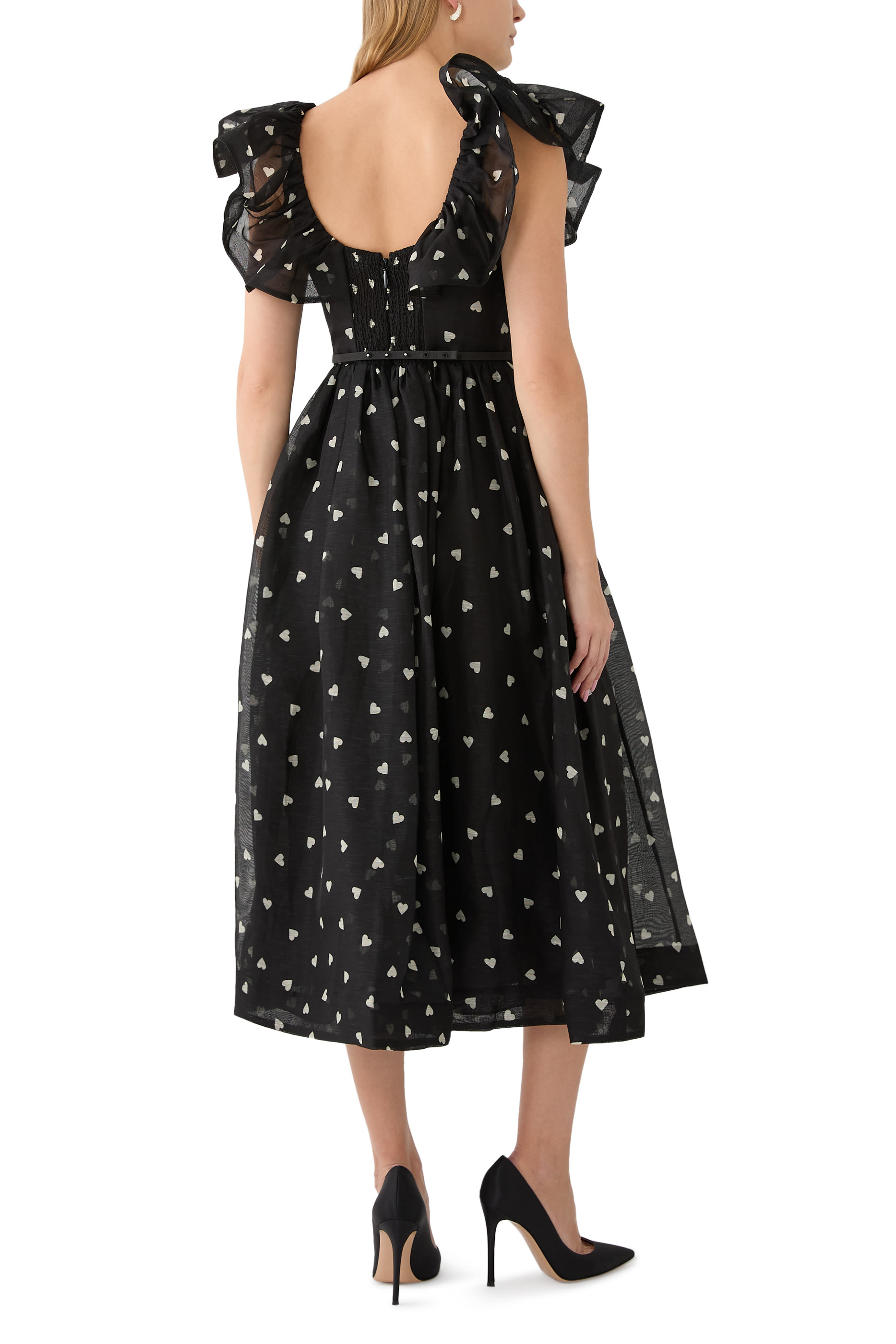 فستان كراش متوسط الطول بكشكش