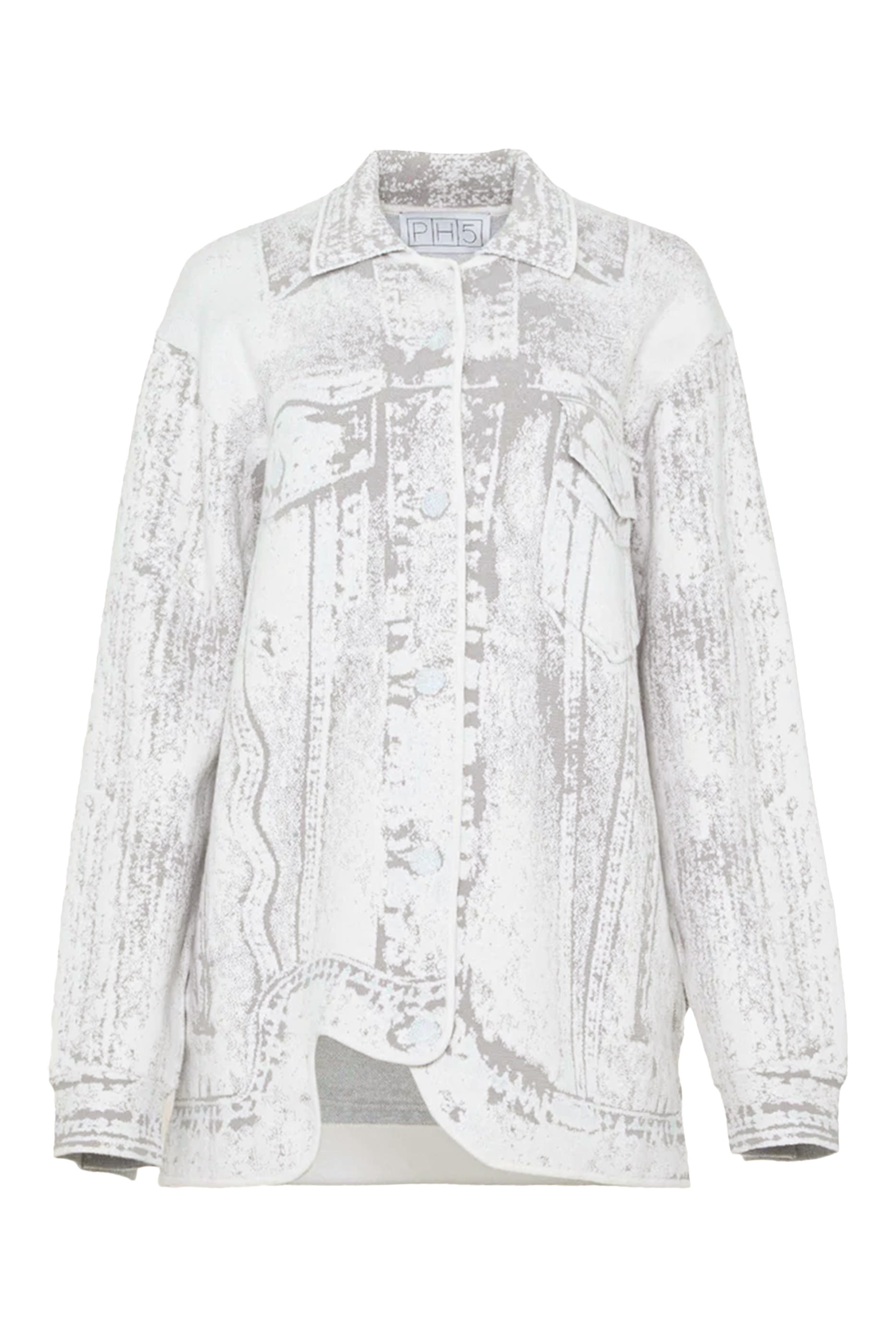 جاكيت هانا بقصة واسعة ونقشة دنيم