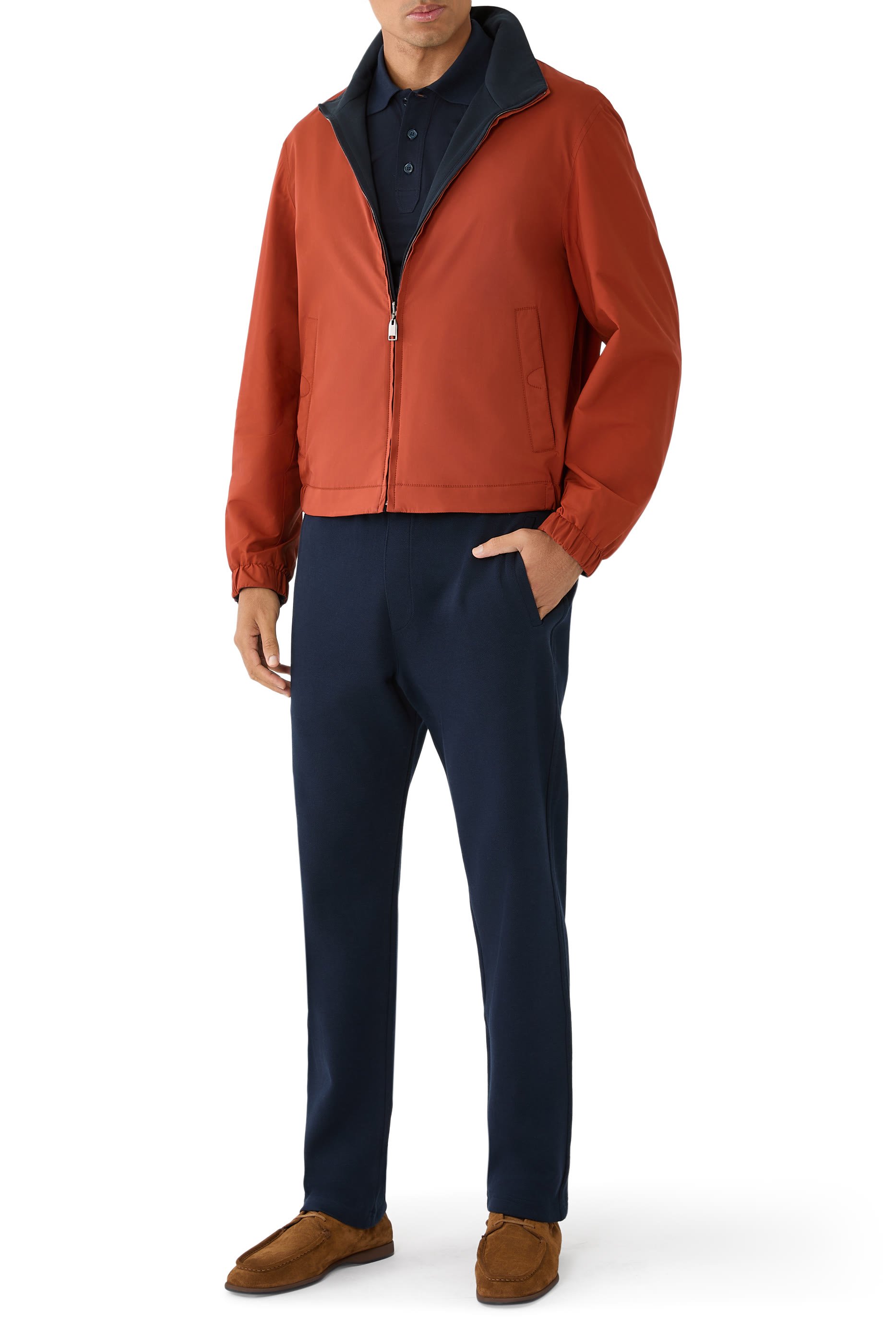 جاكيت بوجهين حرير مطاطي وقطن جيرسيه