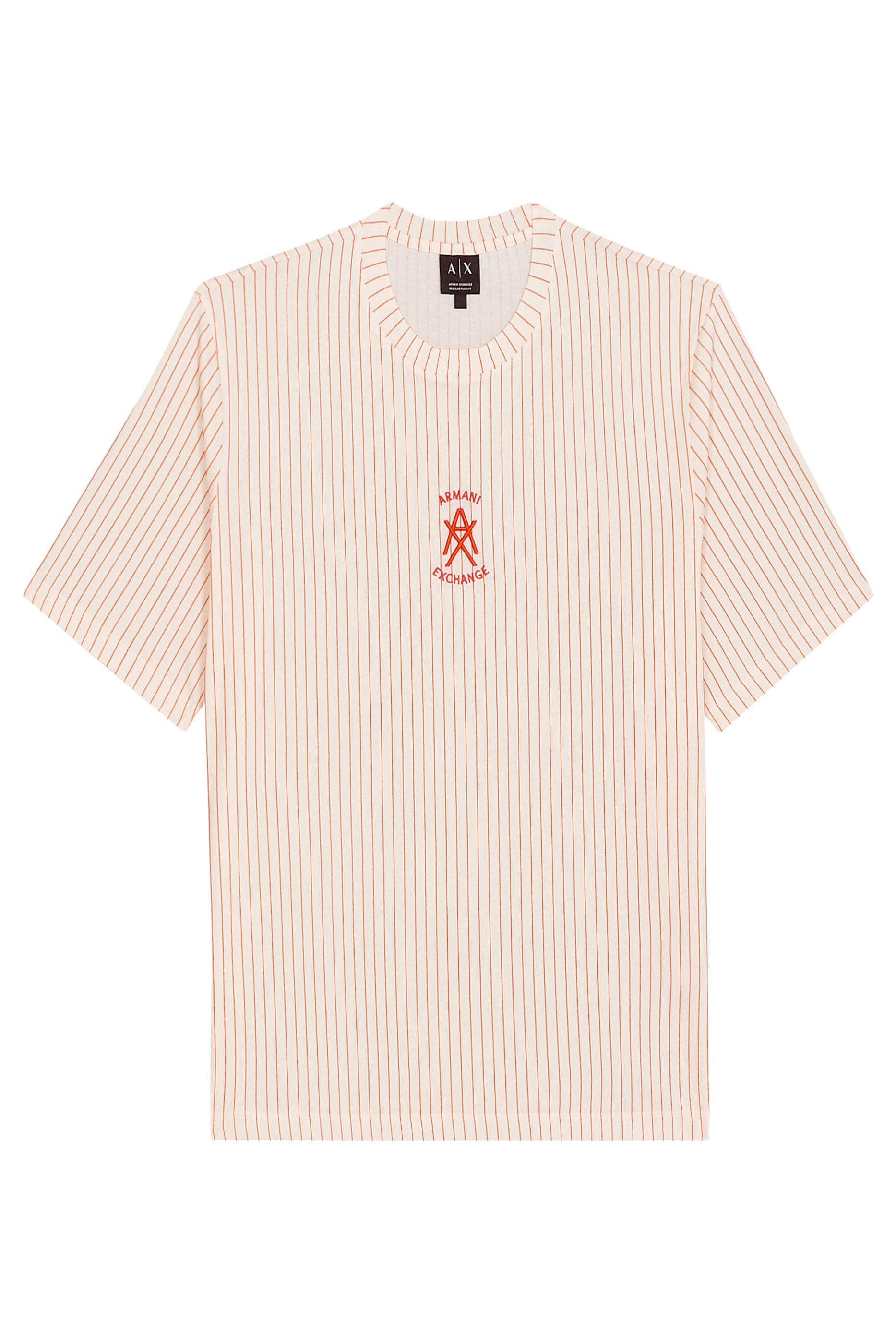 تيشيرت بنقشة خطوط وشعار الماركة