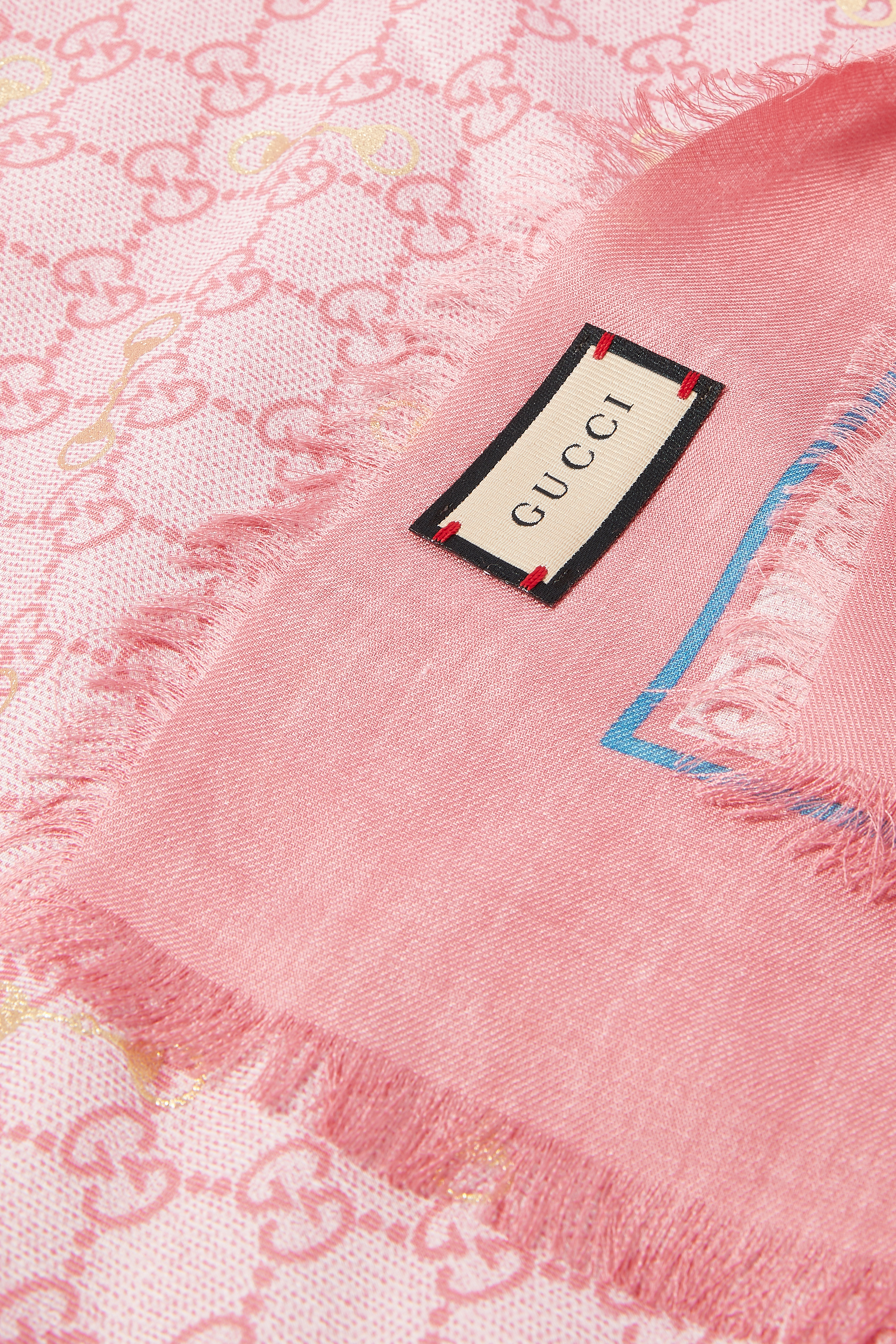 وشاح بنقشة حرفي شعار الماركة مزيج حرير