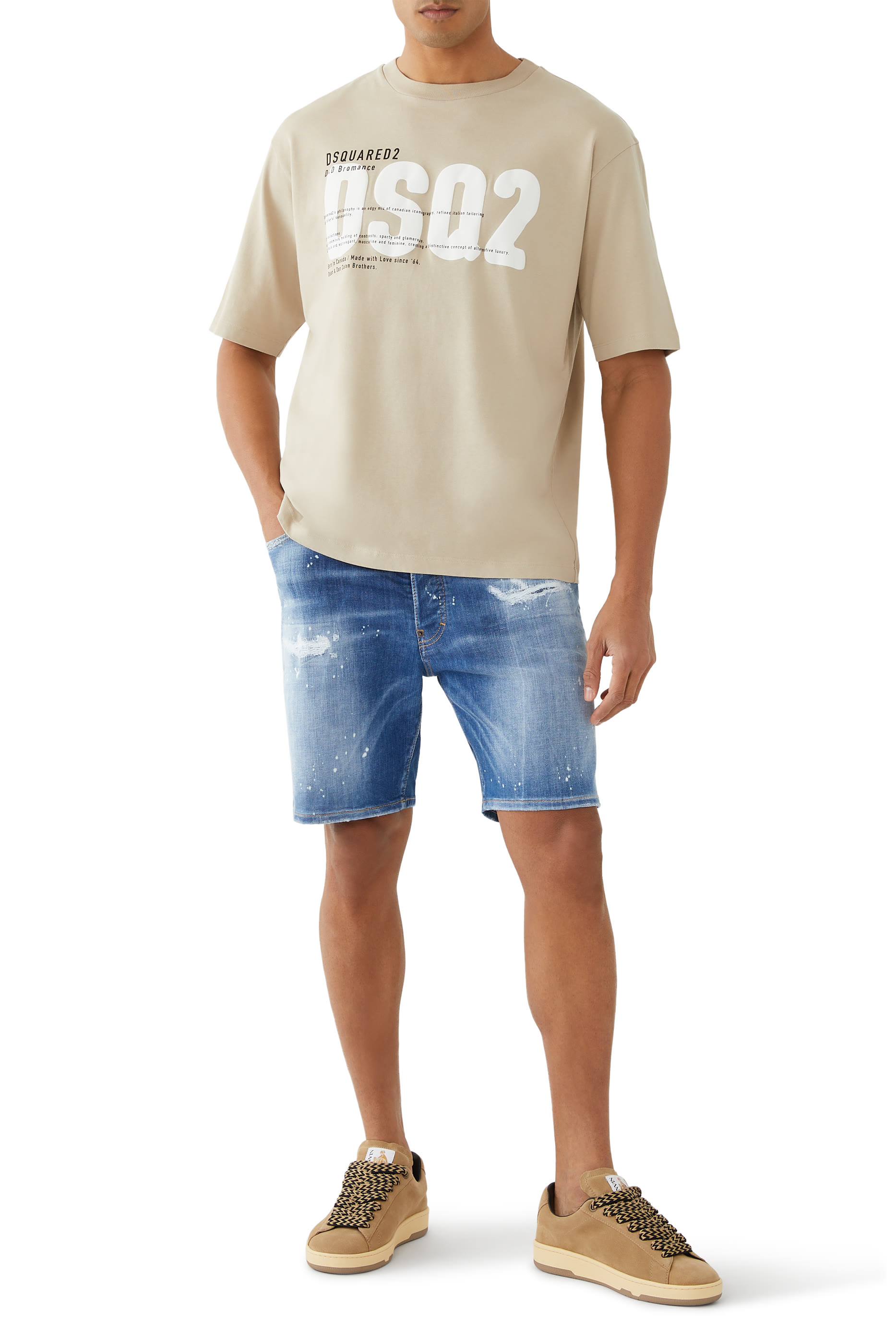 تيشيرت بشعار الماركة قطن