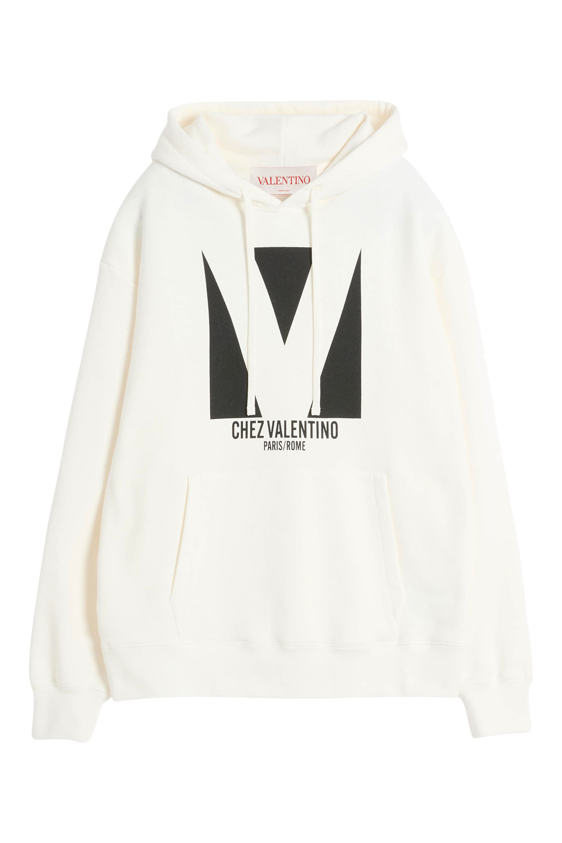 سويت شيرت بغطاء للرأس وطبعة شعار الماركة