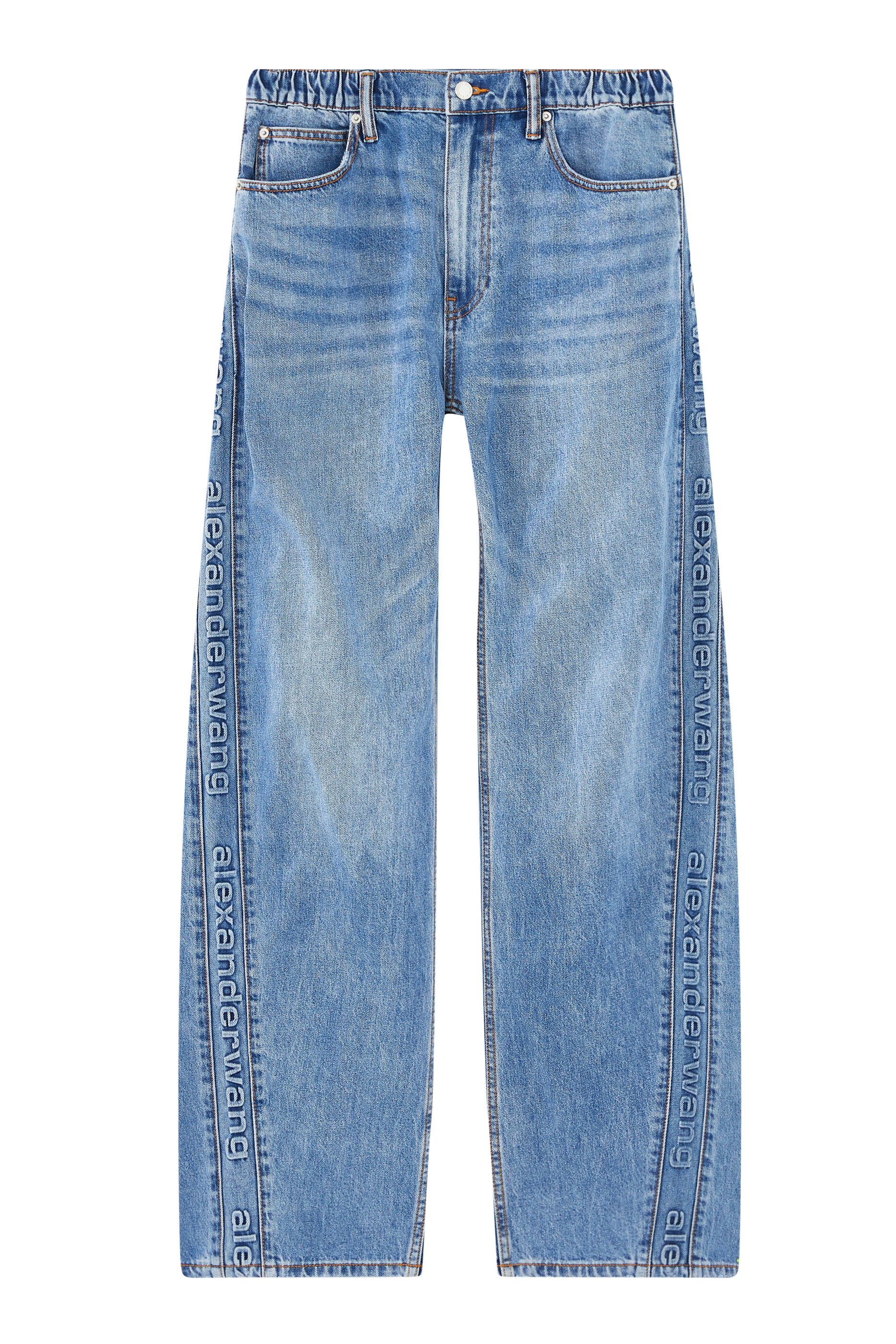 بنطال رياضي بتصميم منفوخ مزين بشعار الماركة دنيم