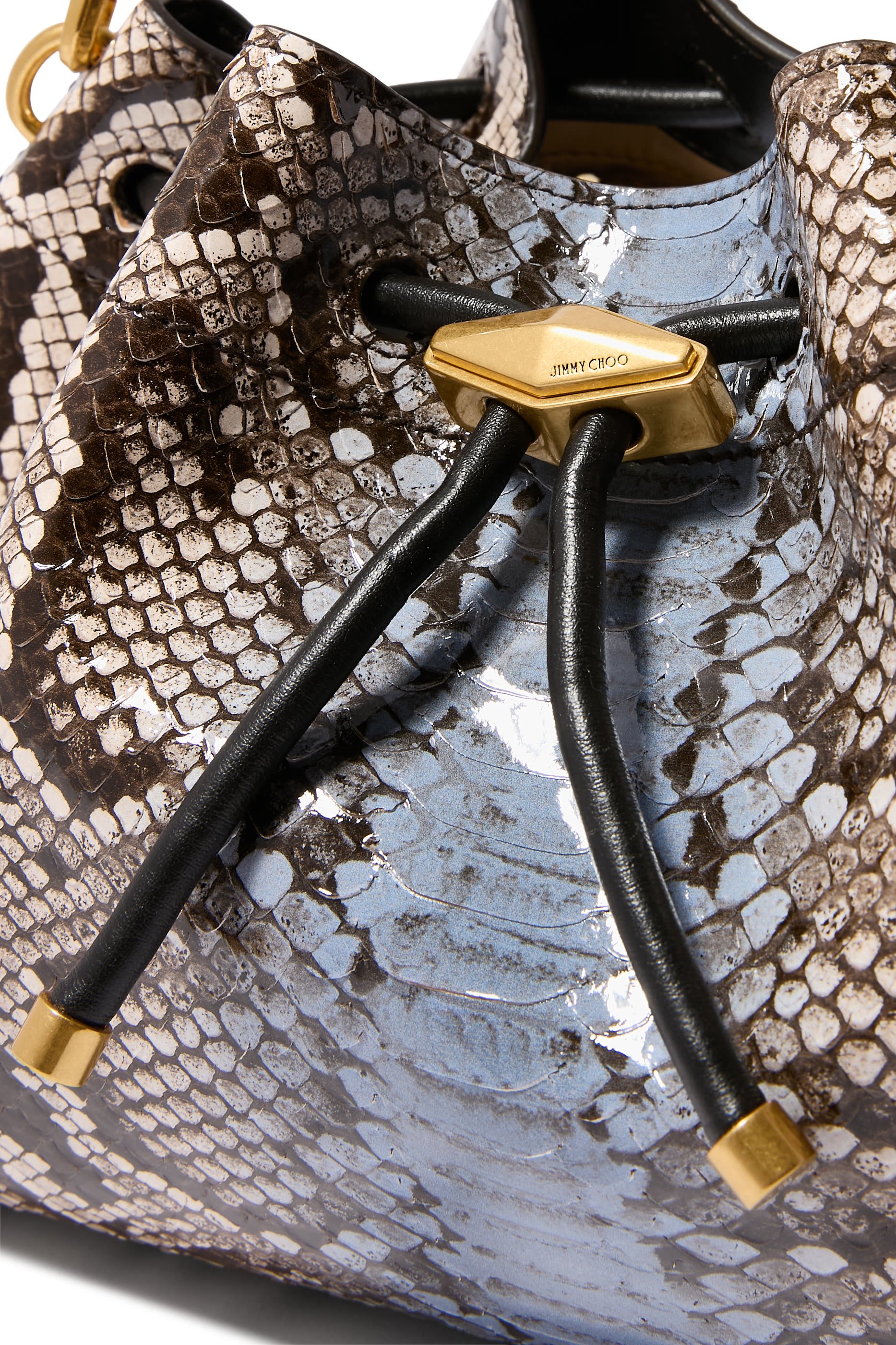 حقيبة كينش أم  جلد بنقشة جلد الثعبان