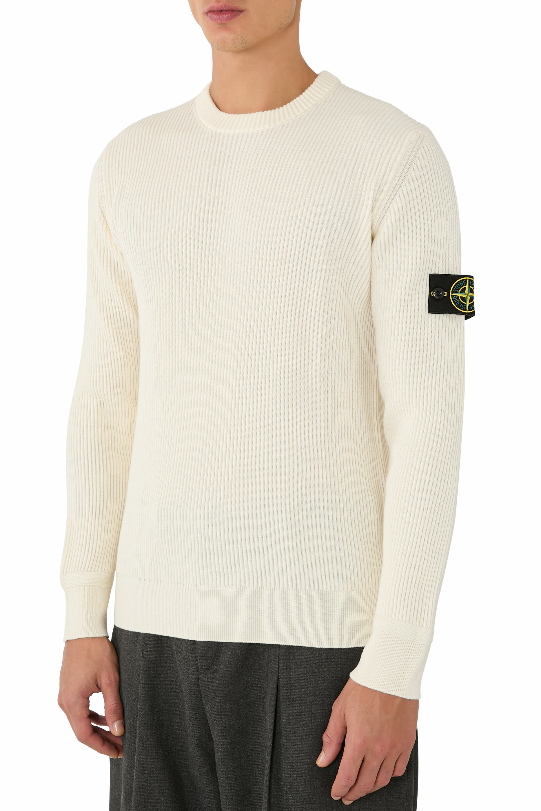 Ribbed Trims Crewneck Jumper