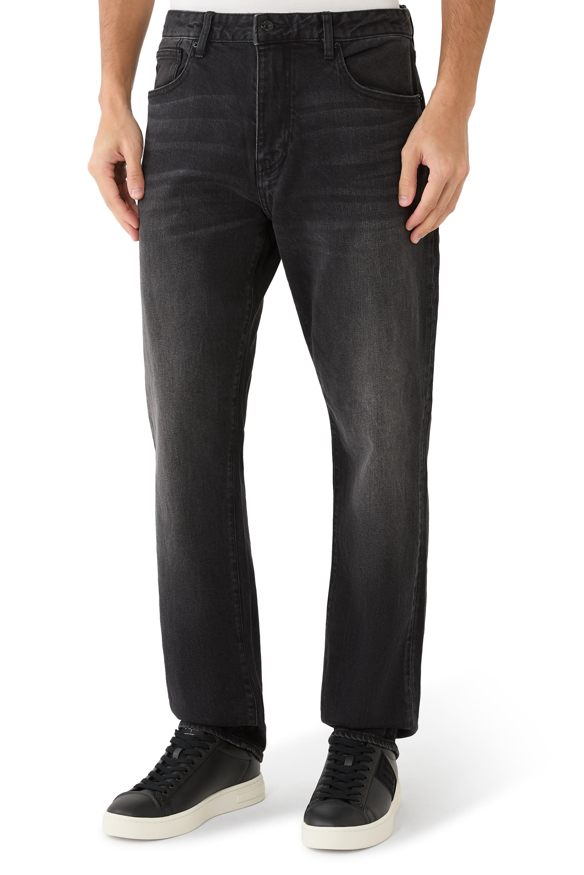 بنطال جينز بقصة ضيقة بشعار الماركة دينم 