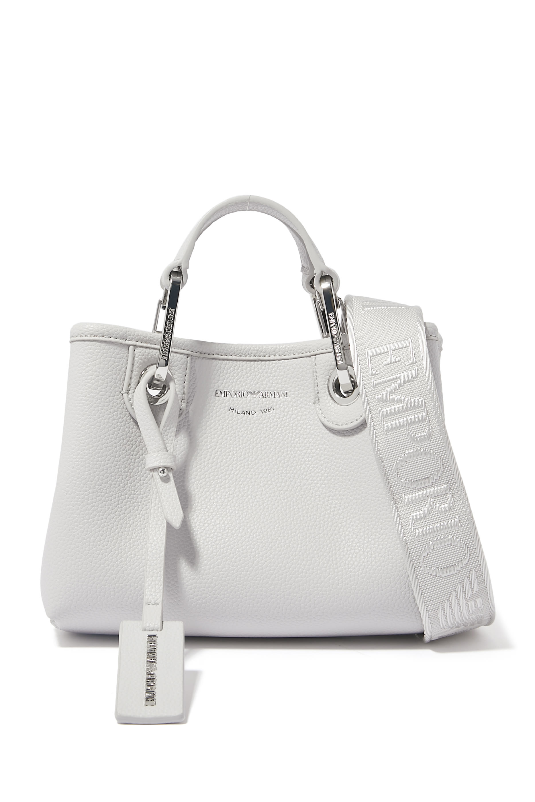 حقيبة يد صغيرة بنقشة شعار الماركة