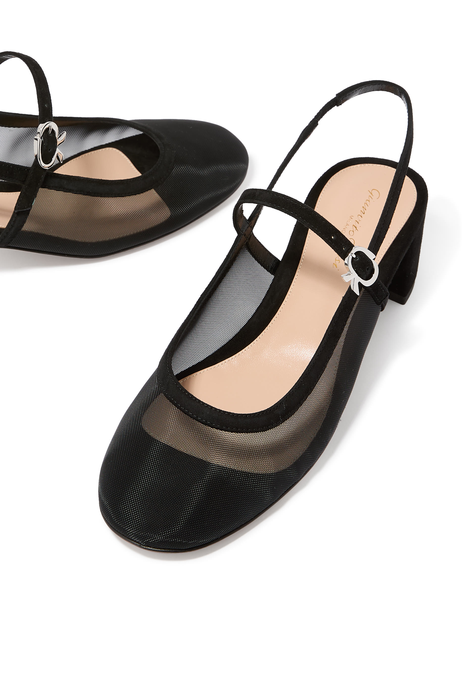 حذاء كلاسيك بكعب عريض 45 وسير مزين بعقدة