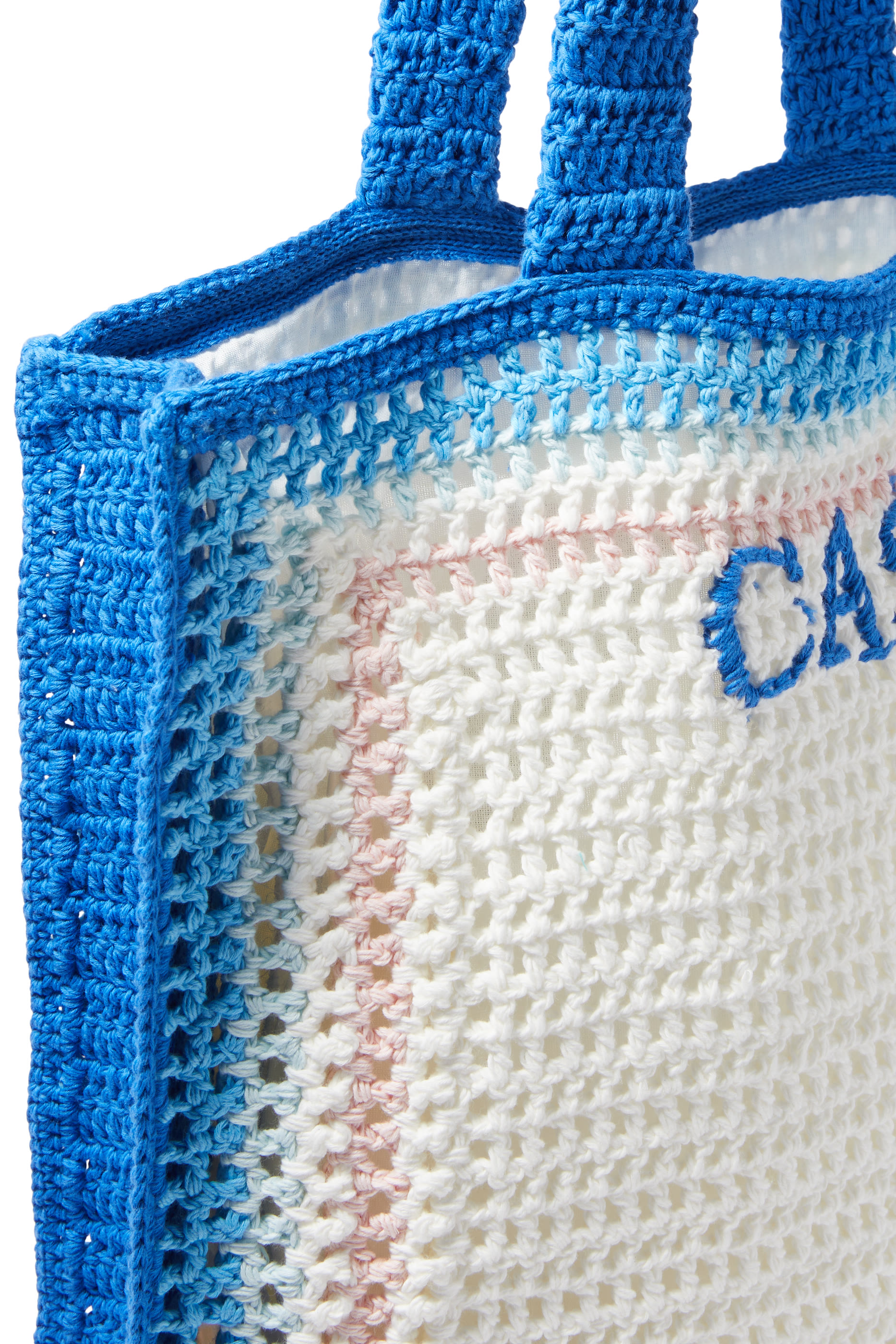 حقيبة كروشيه مخططة