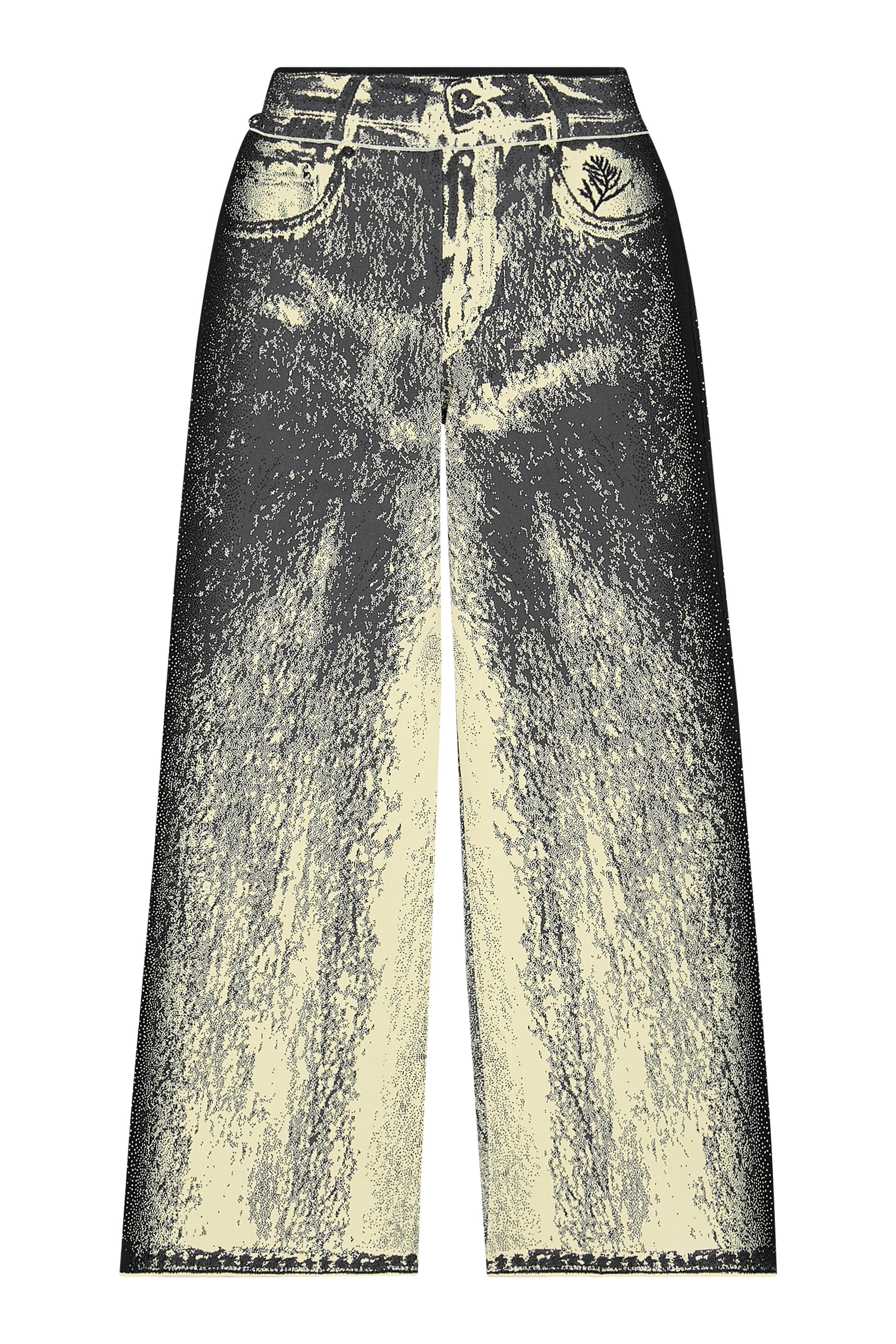 بنطال زهرة بقصة ساق واسعة