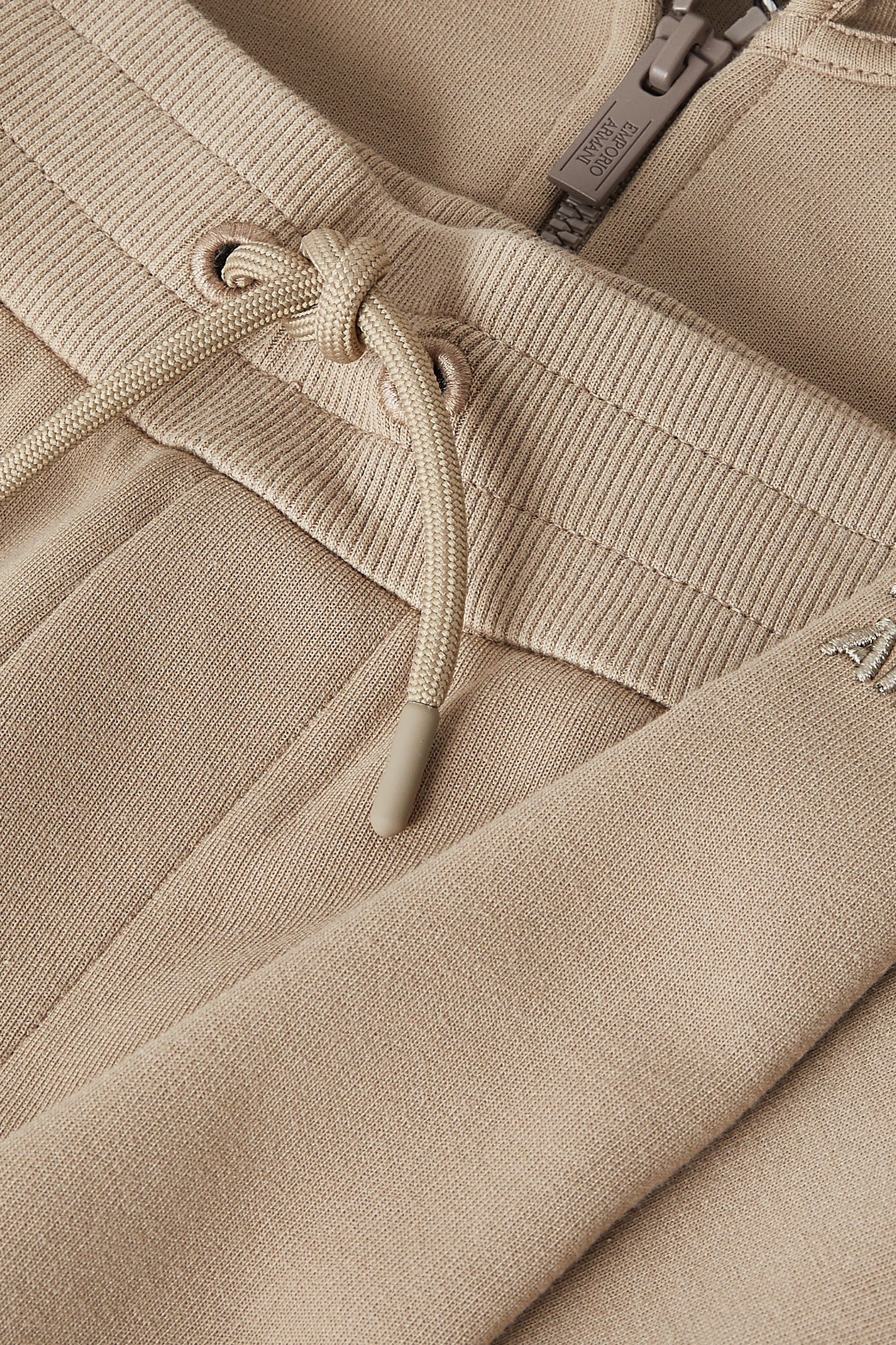 طقم بدلة رياضية مطرز بشعار الماركة مزيج قطن للأطفال