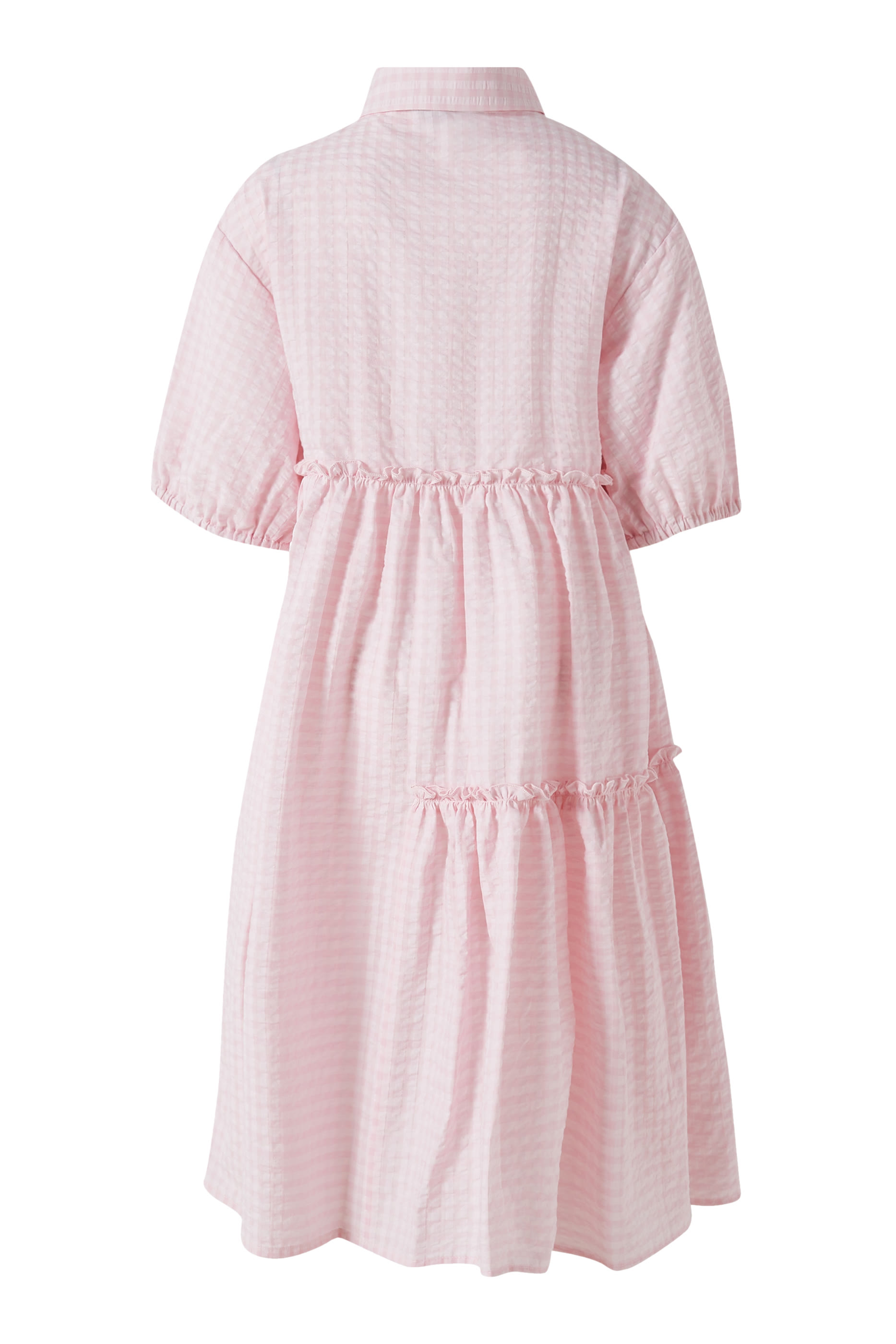 فستان بأكمام قصيرة ونقشة مربعات للأطفال