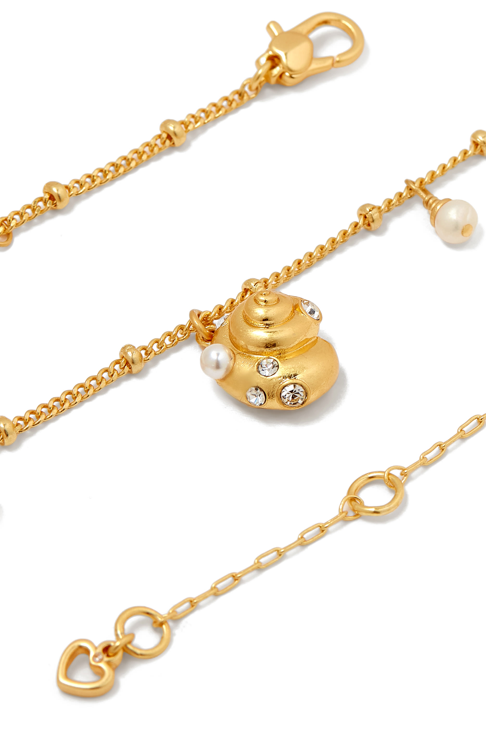 قلادة بيتشسايد مرصعة بلؤلؤ مياه عذبة وأحجار زركونيا مكعبة نحاس مطلي