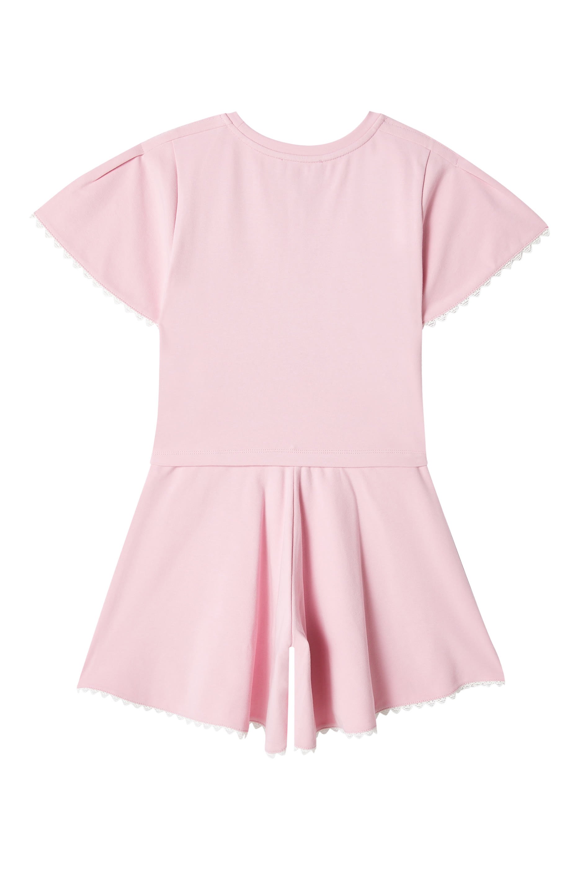 طقم تيشيرت وشورت بحواف صدفية للأطفال