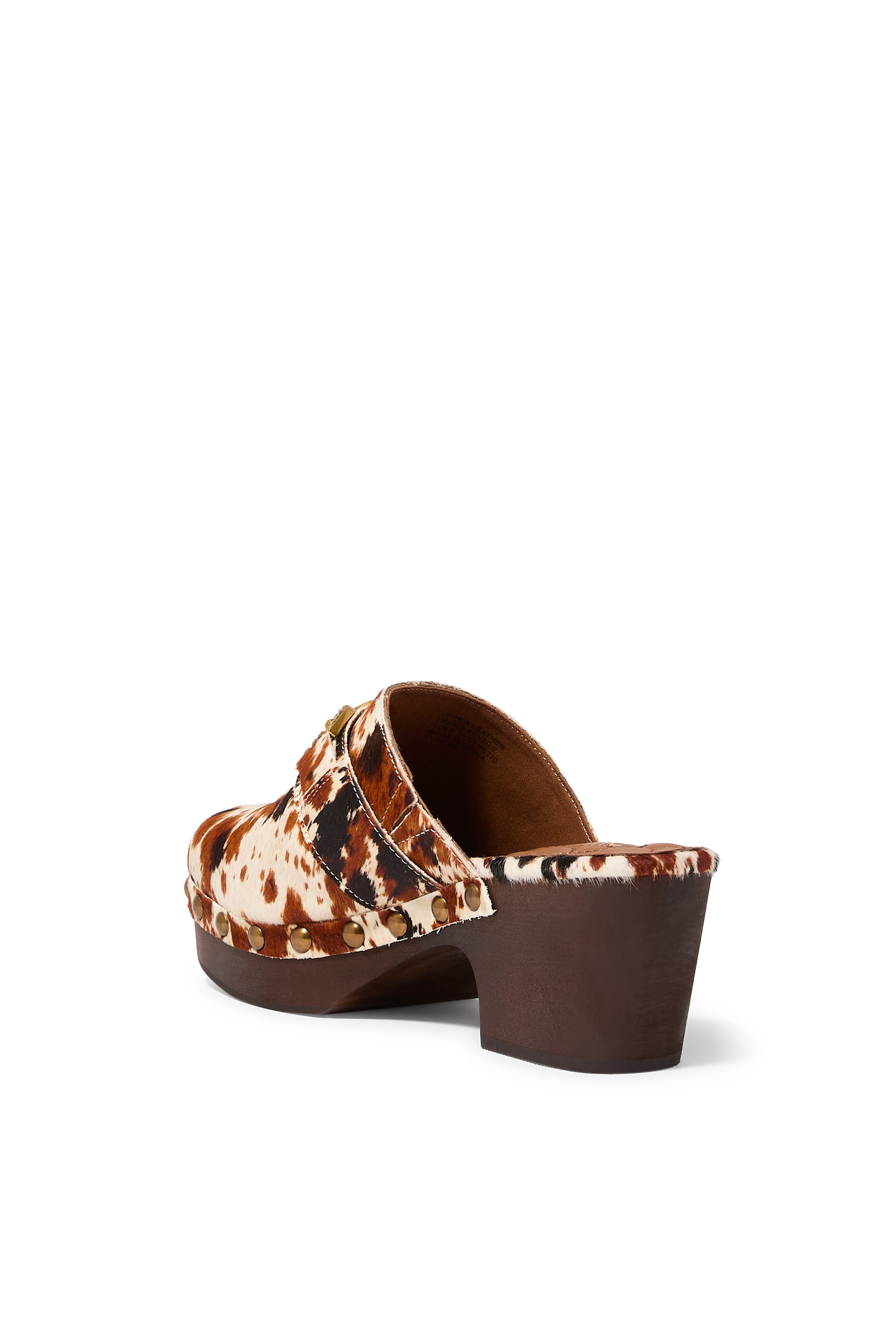 حذاء مانشن مفتوح 65 بنقشة حيوانية جلد عجل