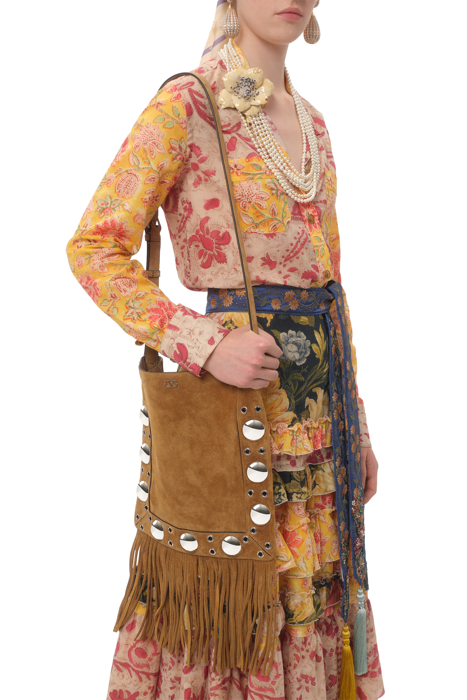 حقيبة كتف نيلكوت مزينة بشراشيب شمواه