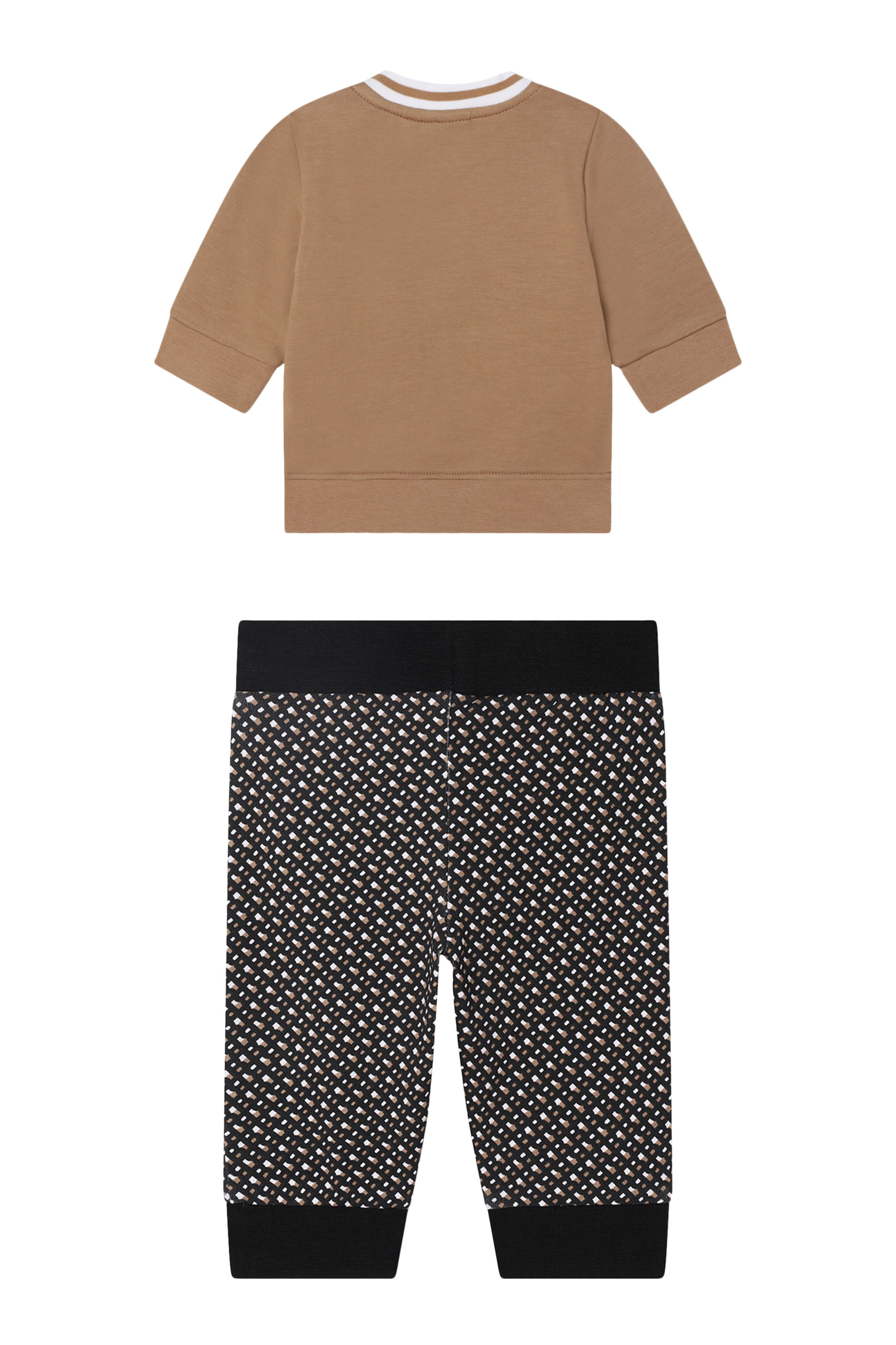 طقم بنطال بشعار الماركة للأطفال قطن