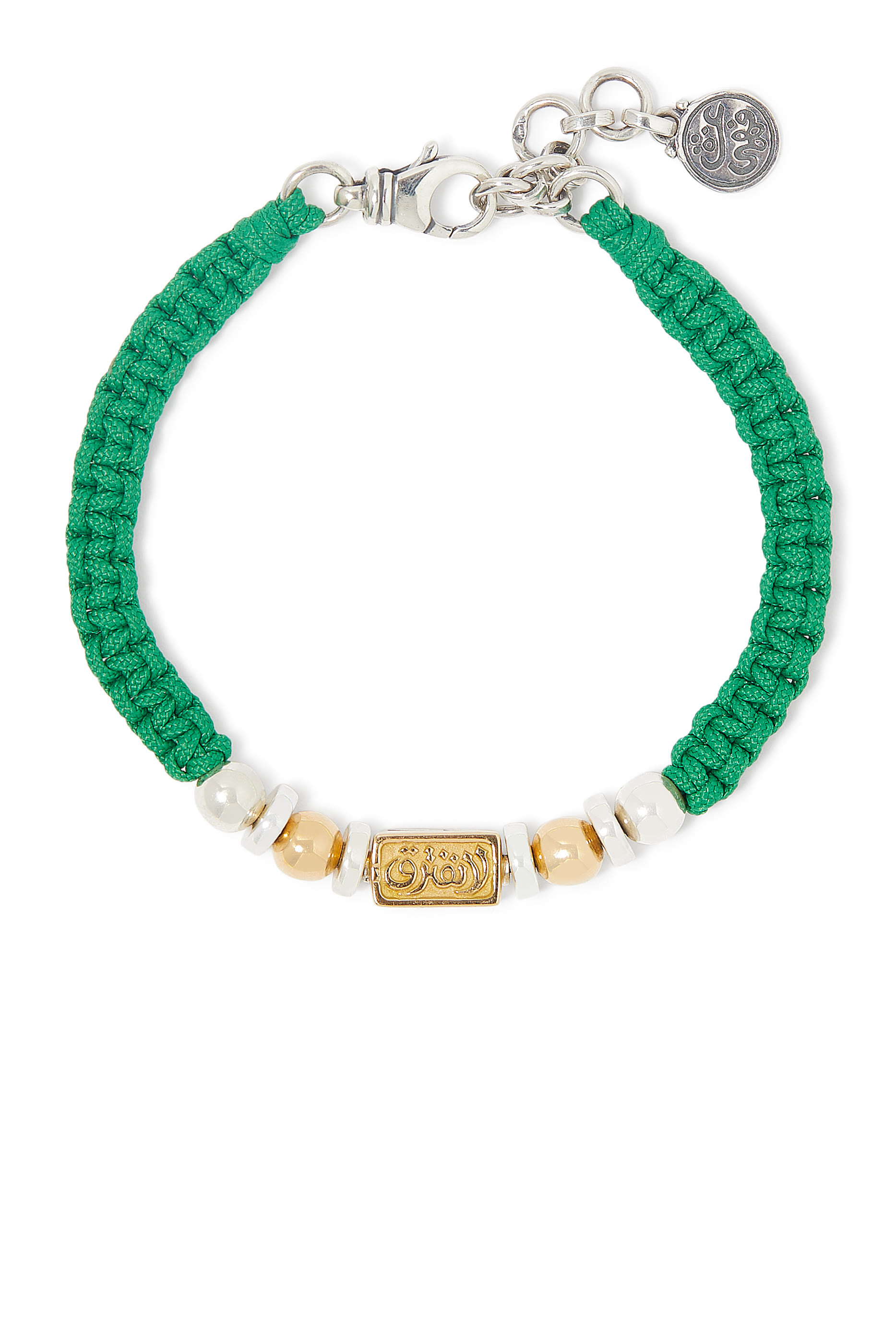 سوار نيفر أبارت بتصميم مضفر، ذهب أصفر عيار 18 قيراط مع فضة إسترلينية وقماش