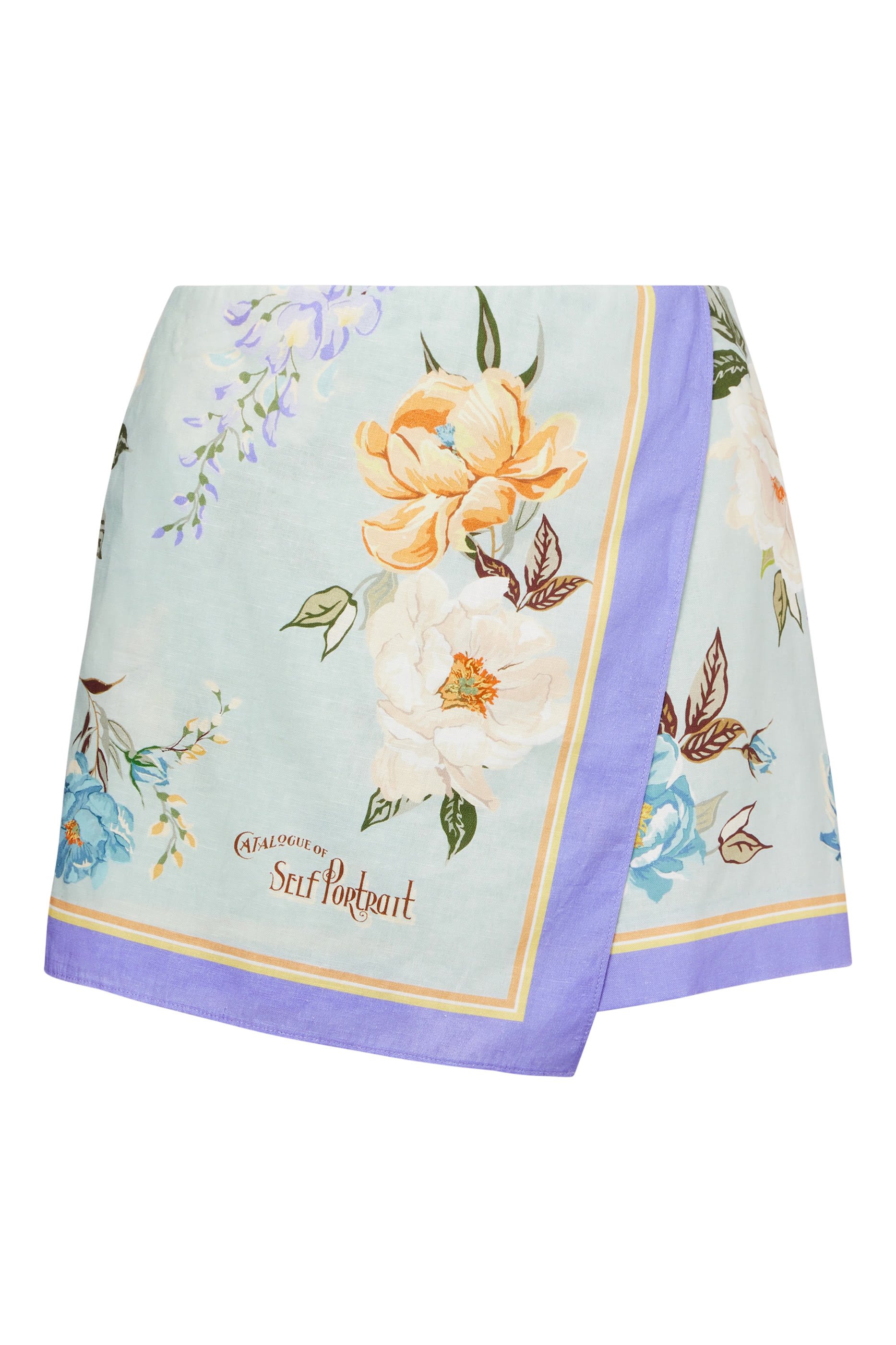 شورت بنقشة زهور كتان