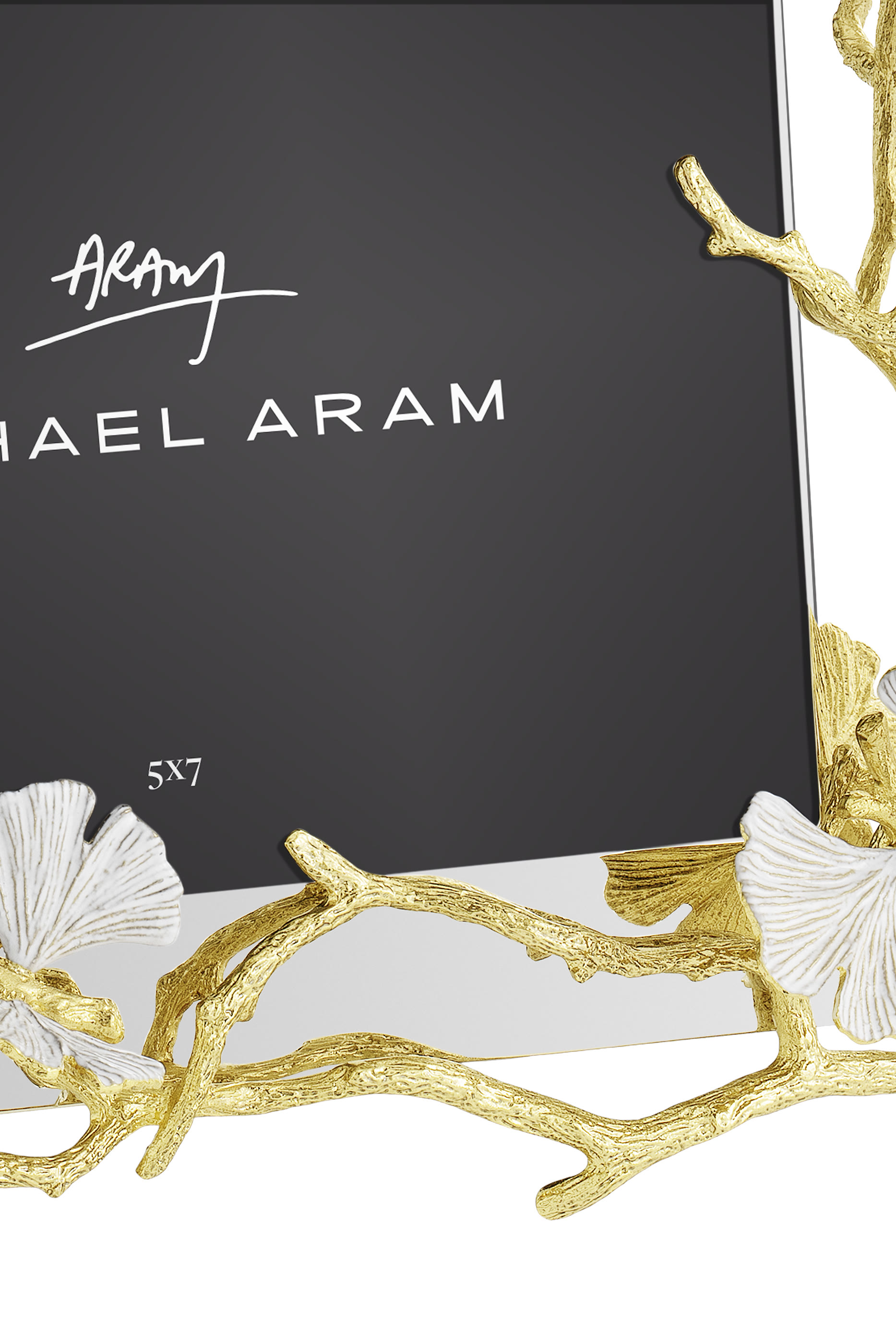 إطار صور بتصميم فراشة الجنكة بلون ذهبي عاكس،  5x7