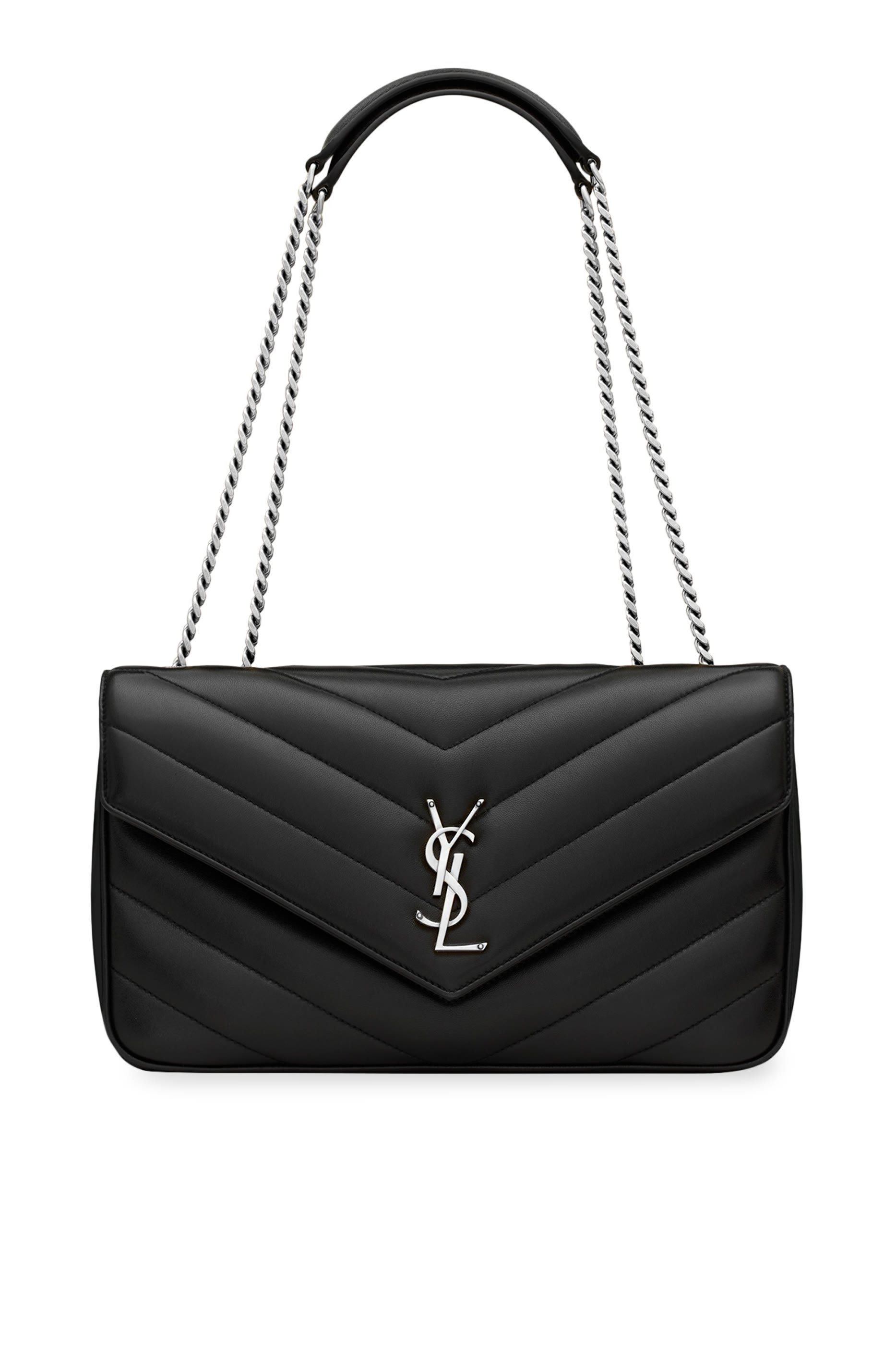 حقيبة لولو متوسطة بحمالة سلسلة جلد حمل مبطن