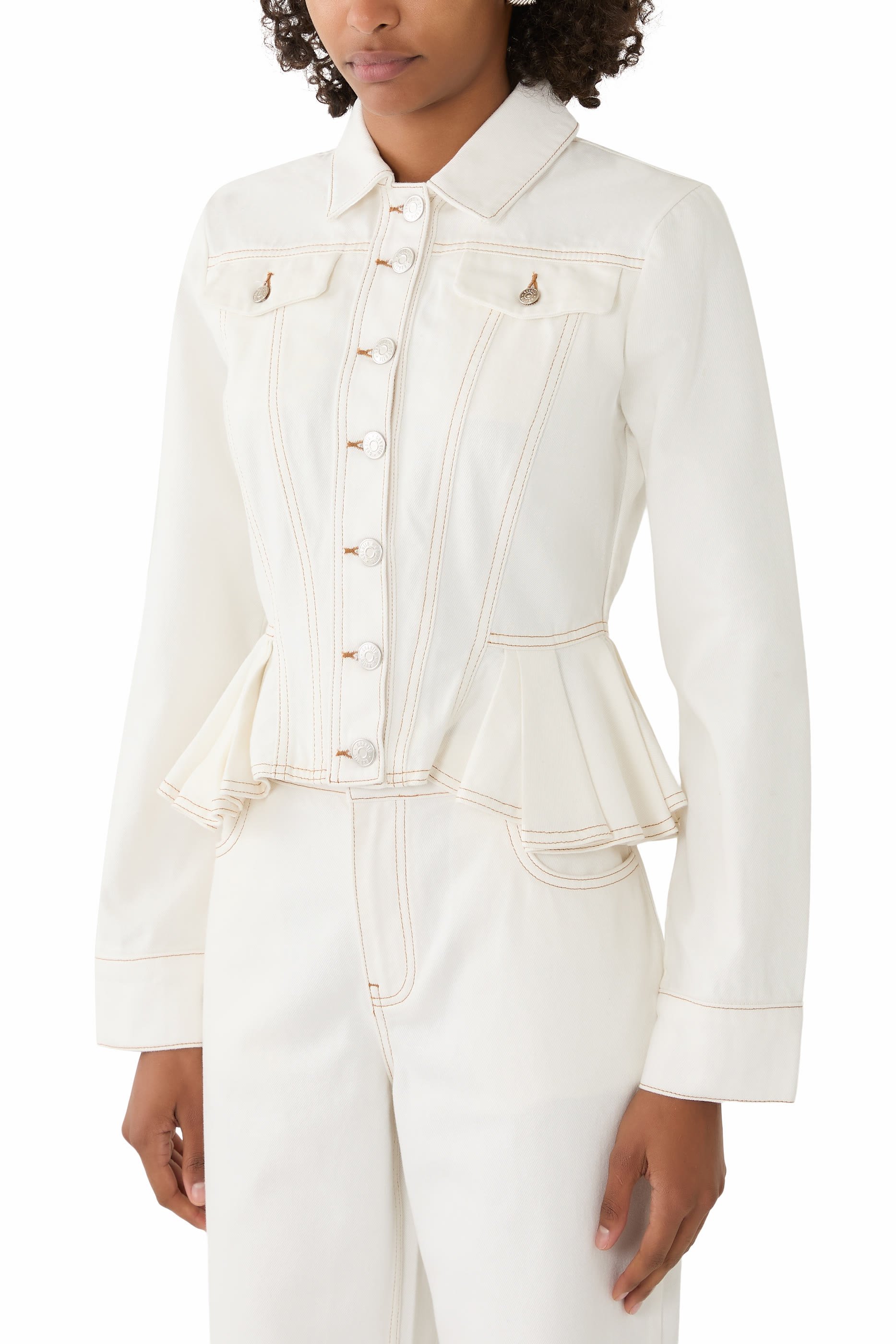 جاكيت بحافة جرس دنيم