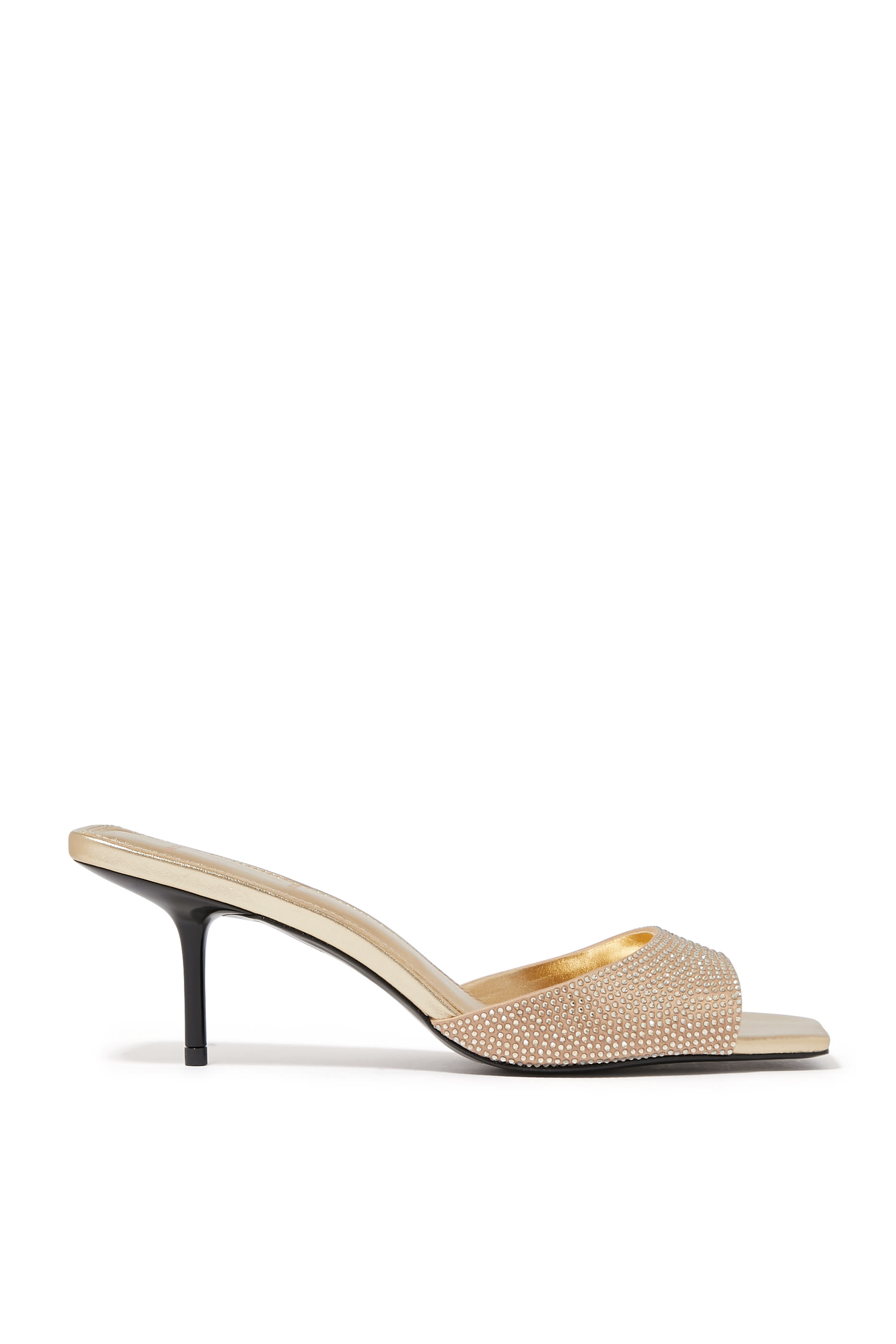 حذاء أونيكس مفتوح من الخلف بكعب 65 مم جلد