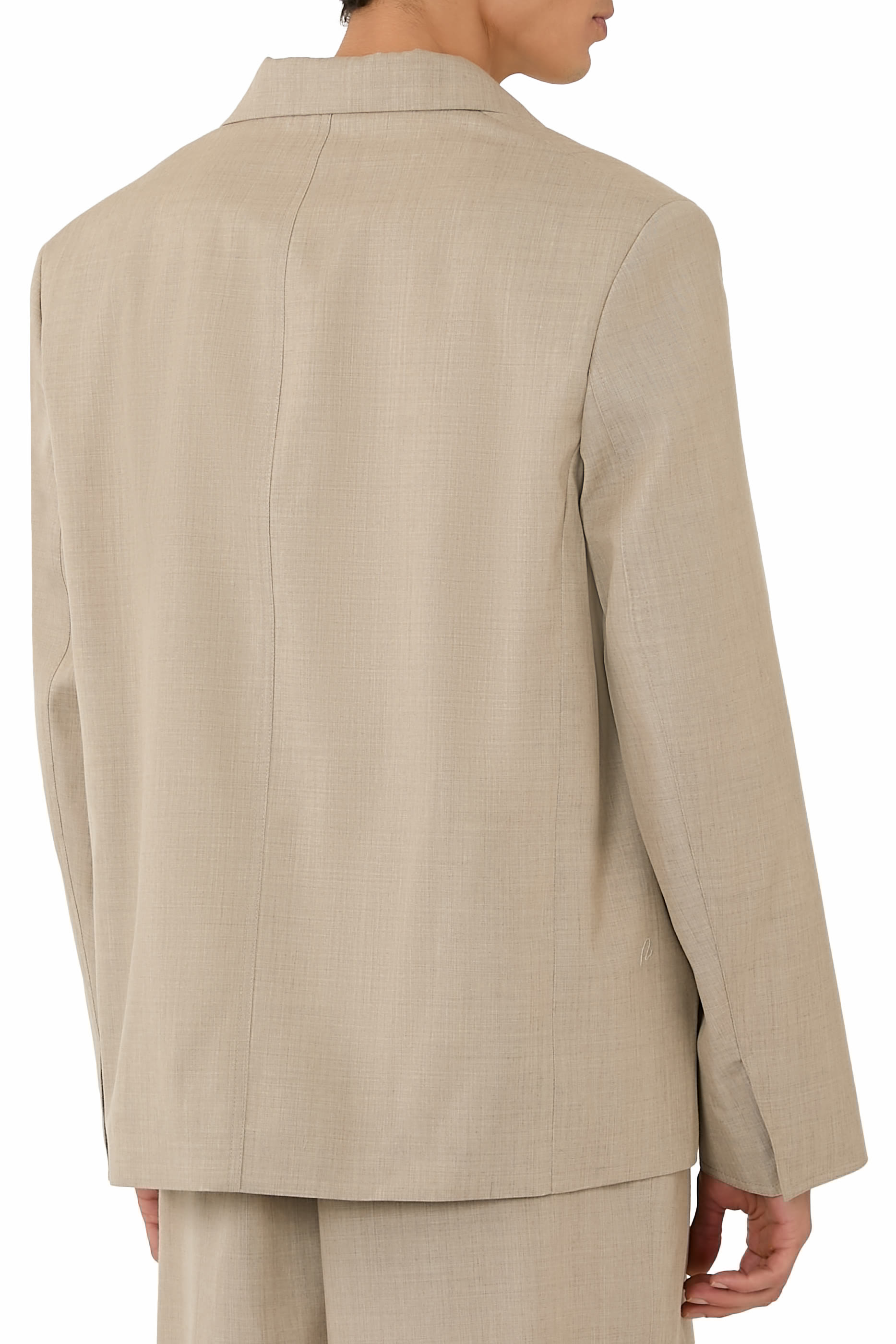 Front-Button Tailored Blazer Jacket