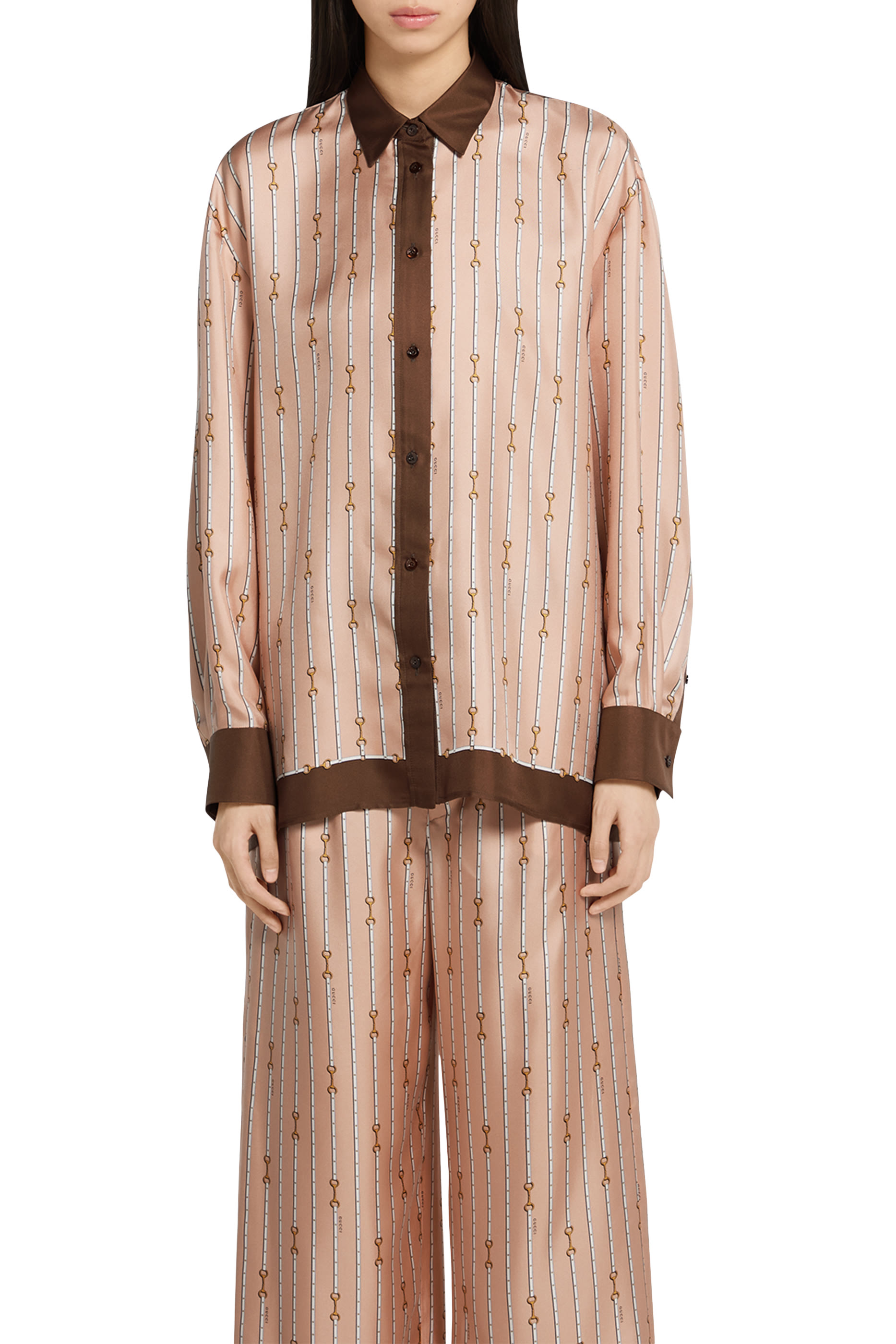 قميص بنقشة حرير تويل