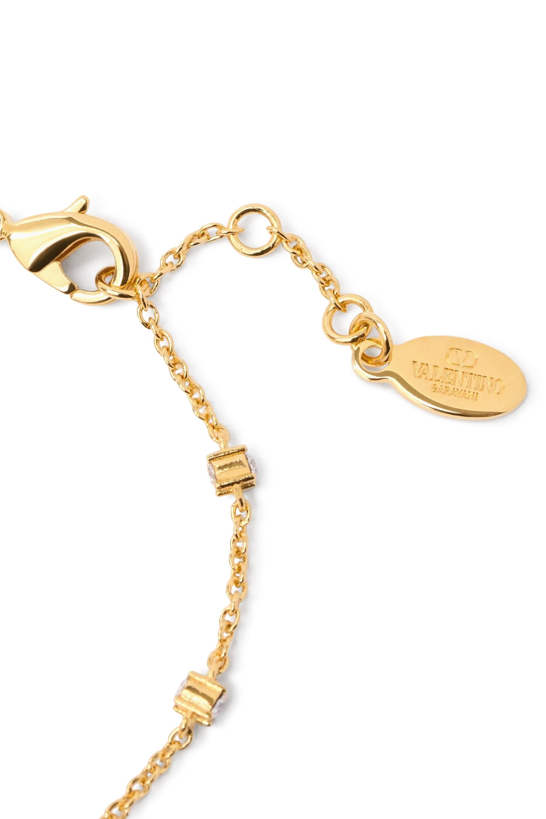 سوار بحلية بتصميم شعار الماركة وكريستال سواروفسكي، معدن