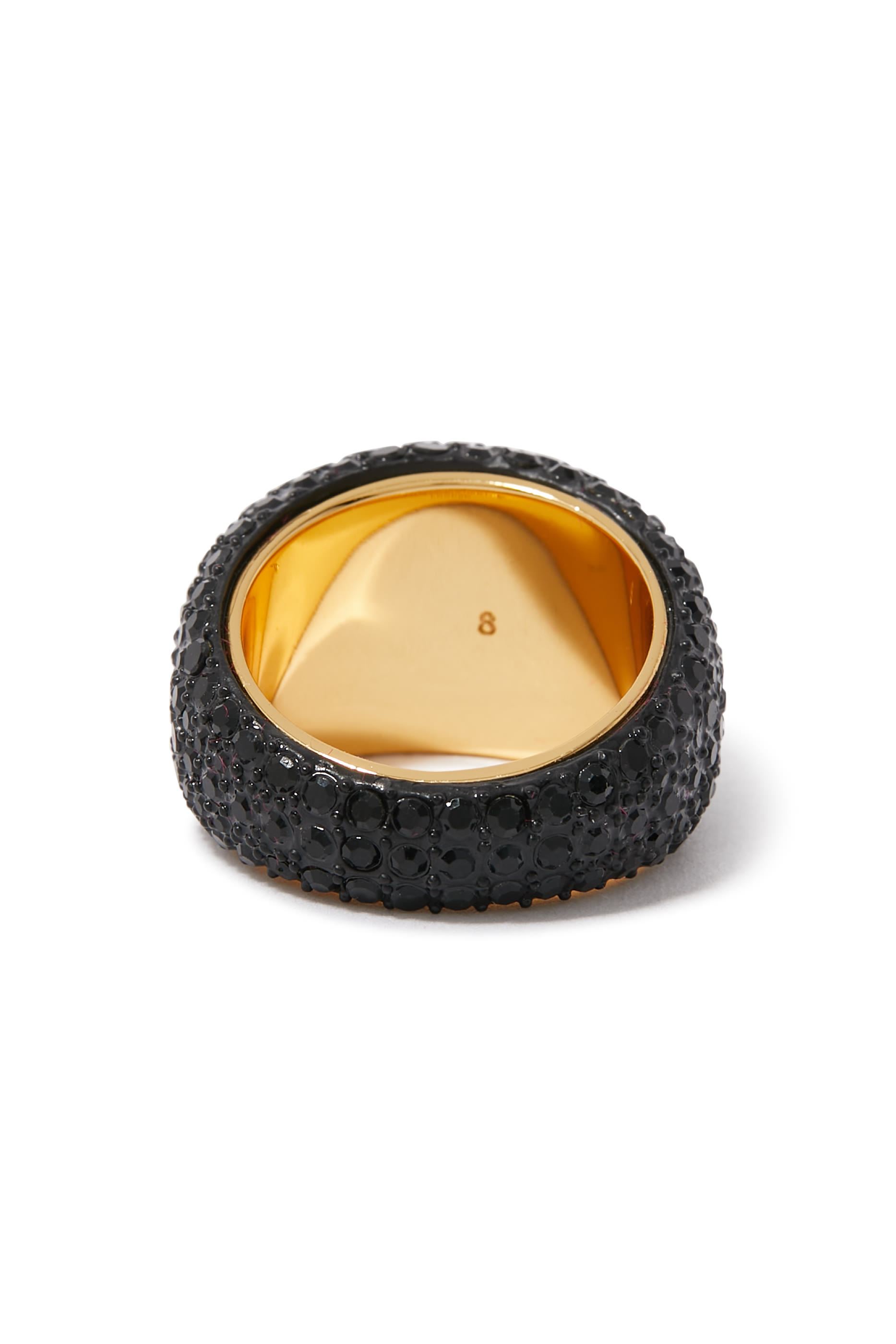 خاتم دوم مرصع بكريستال بافيه، نحاس