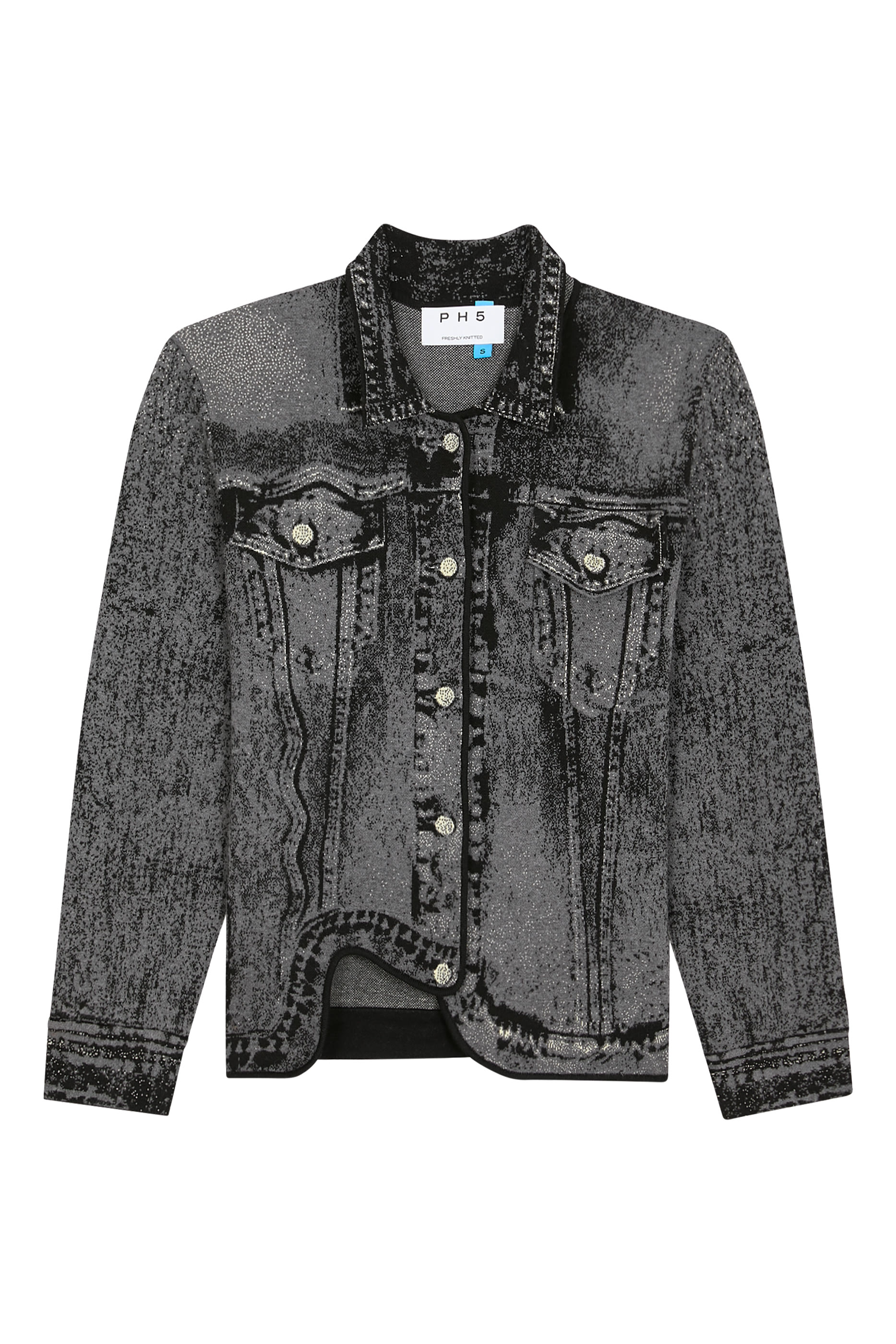 جاكيت شيتال قصير بطبعات دنيم