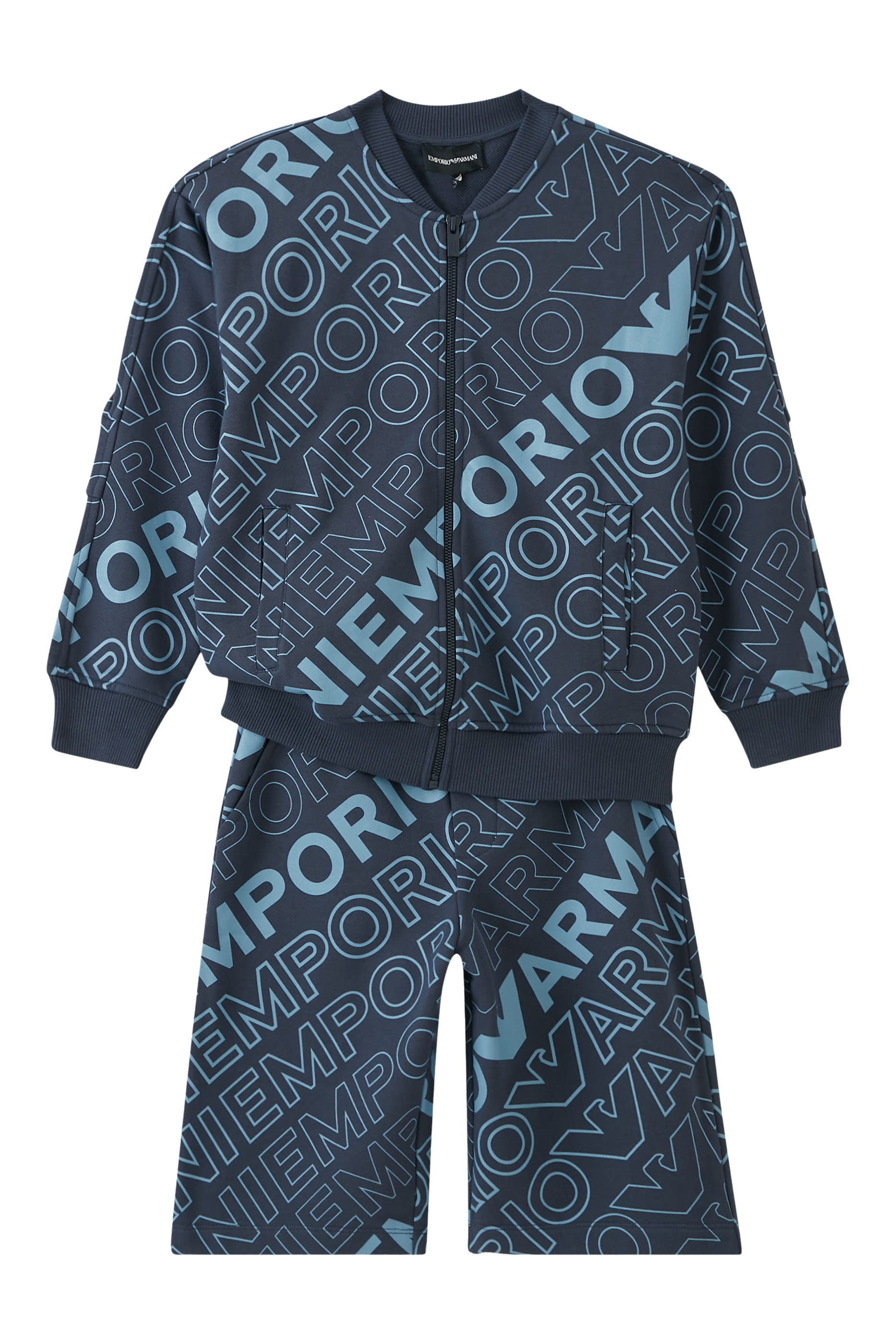 شورت بخصر مطاطي وشعار الماركة للأطفال