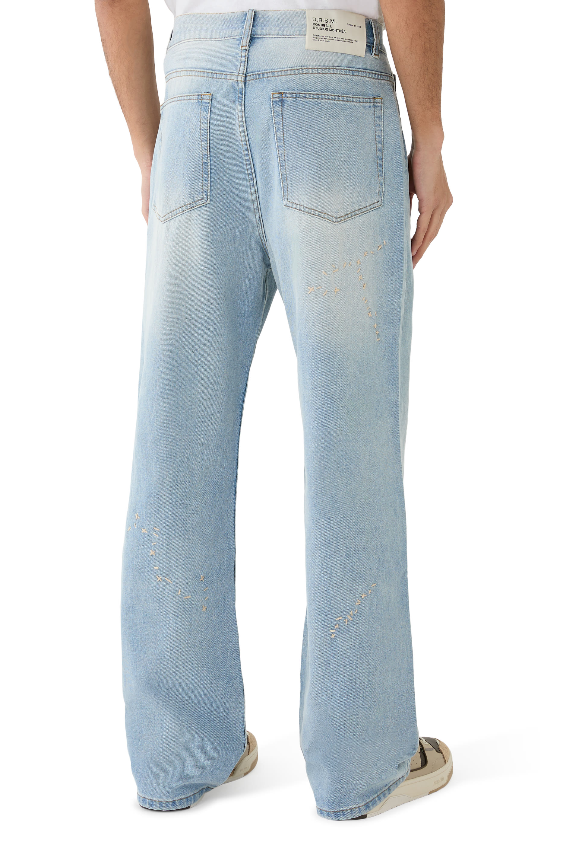 بنطال جينز جيرك بحافة واسعة