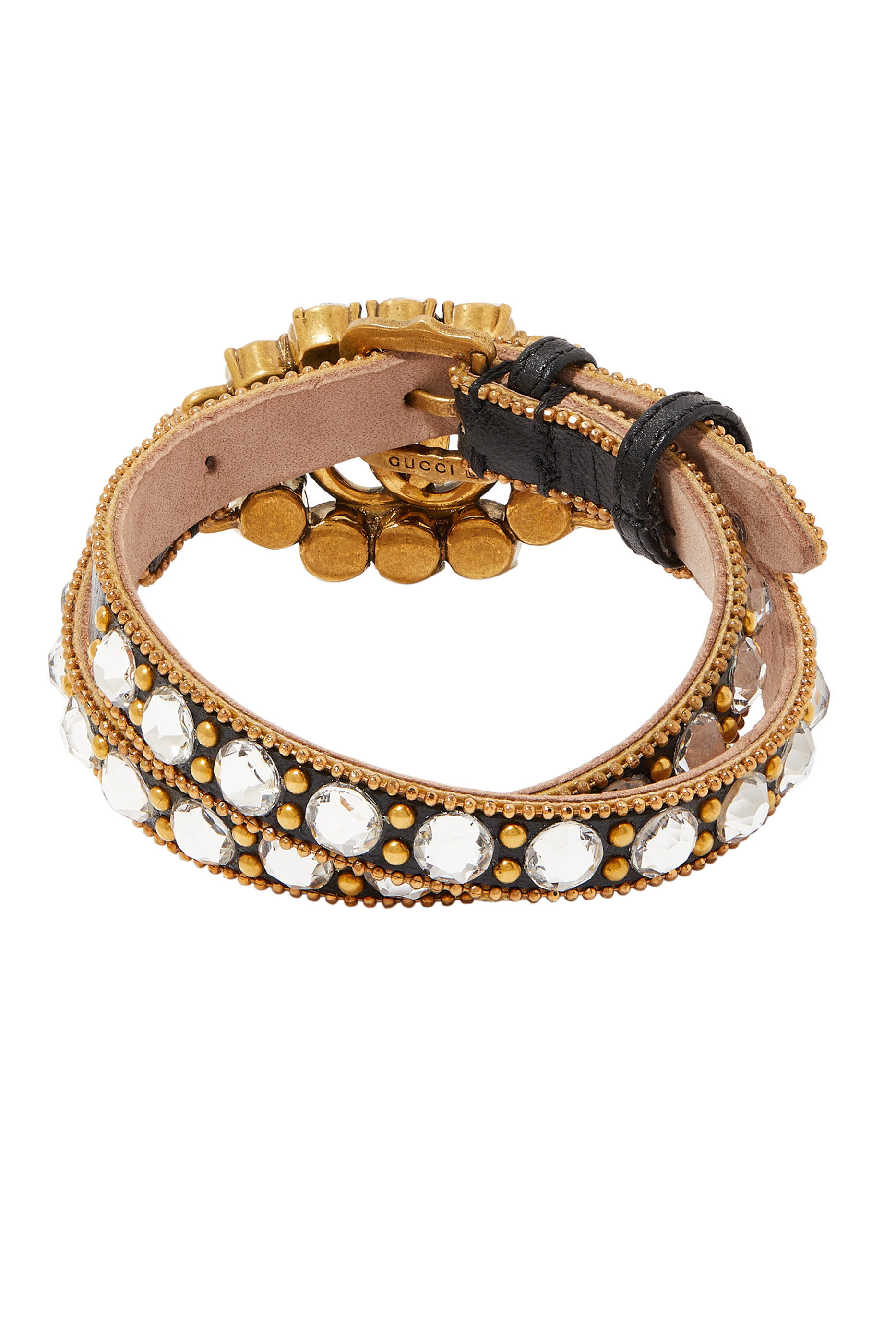 قلادة رقبة جلد بشعار حرفي GG