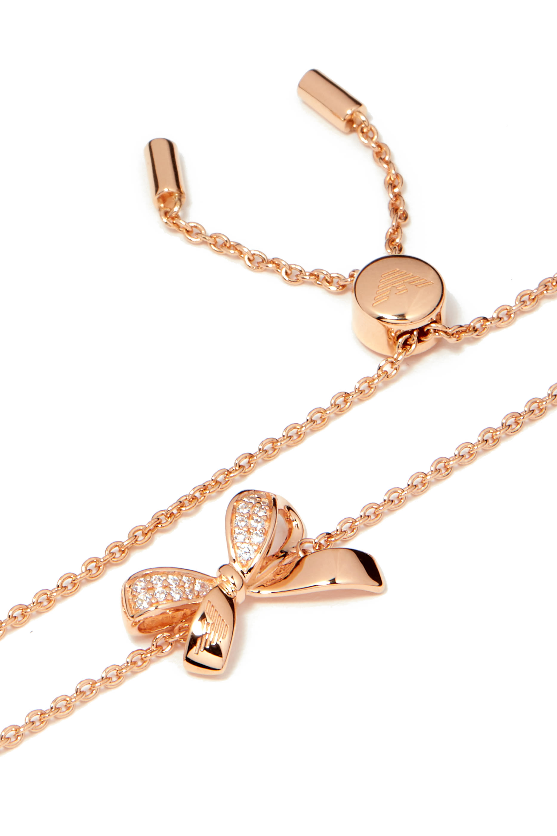 سوار سنتيمنتال بحلية بتصميم فيونكة، فضة إسترلينية ذهبي وردي