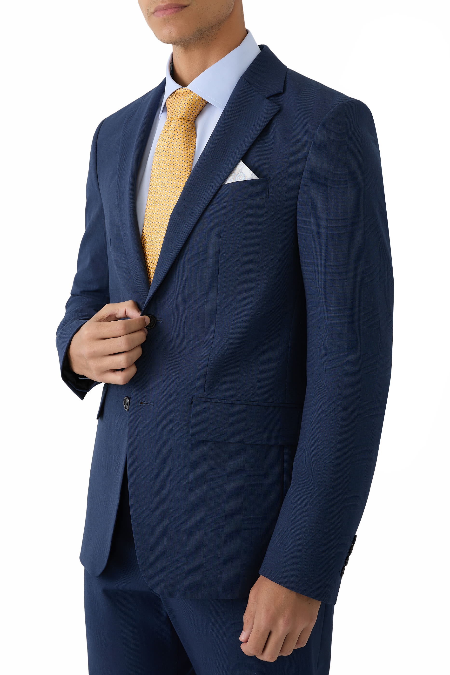 منديل جيب مربع بنقشة حرير