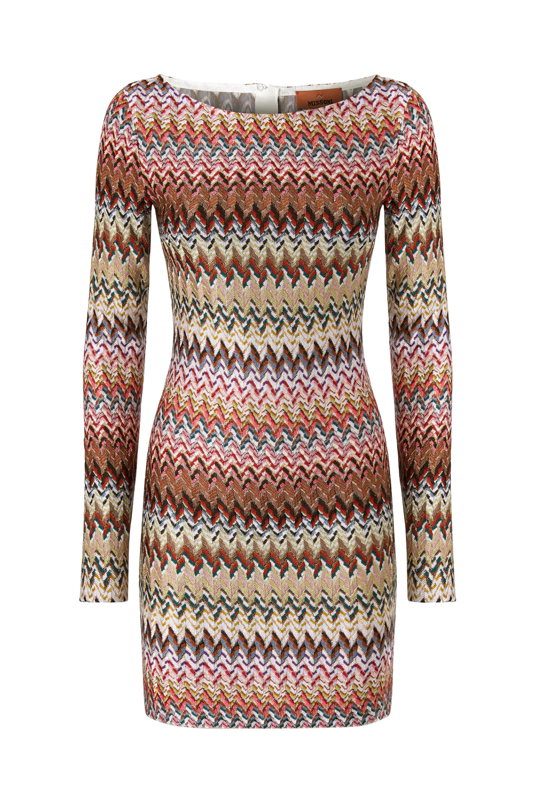 فستان قصير بنقشة خطوط متعرجة