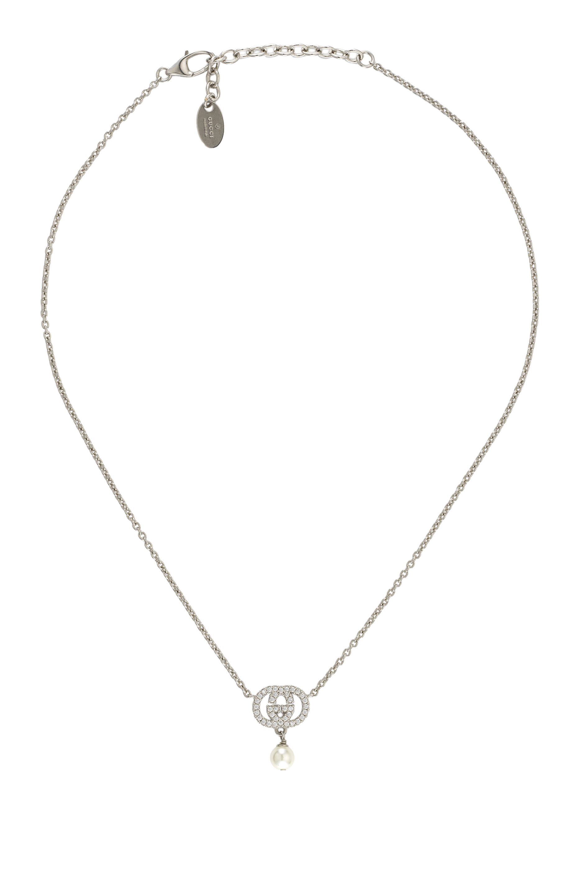 قلادة بدلاية مزينة بكريسال ولؤلؤ