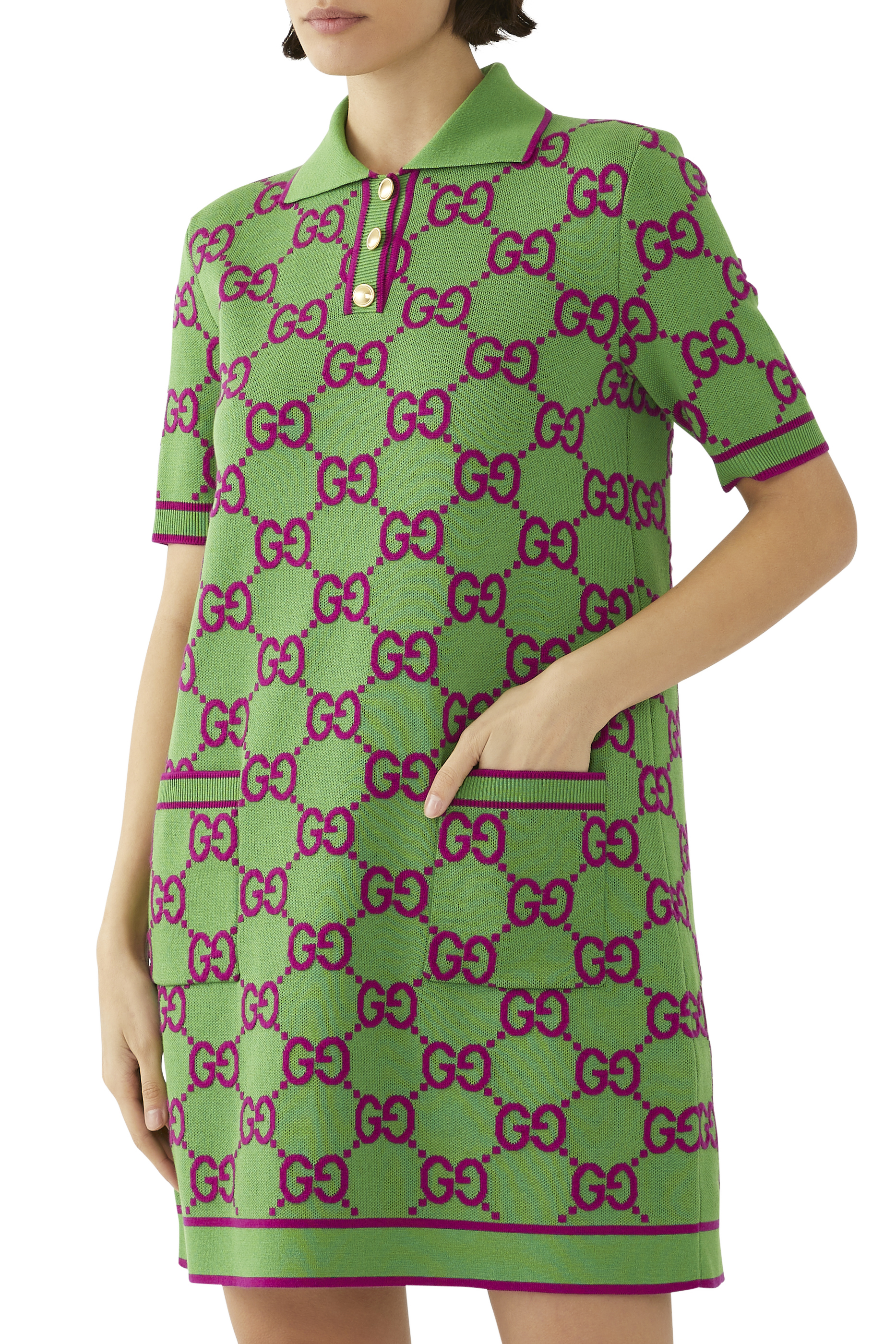 فستان بولو مزيج حرير